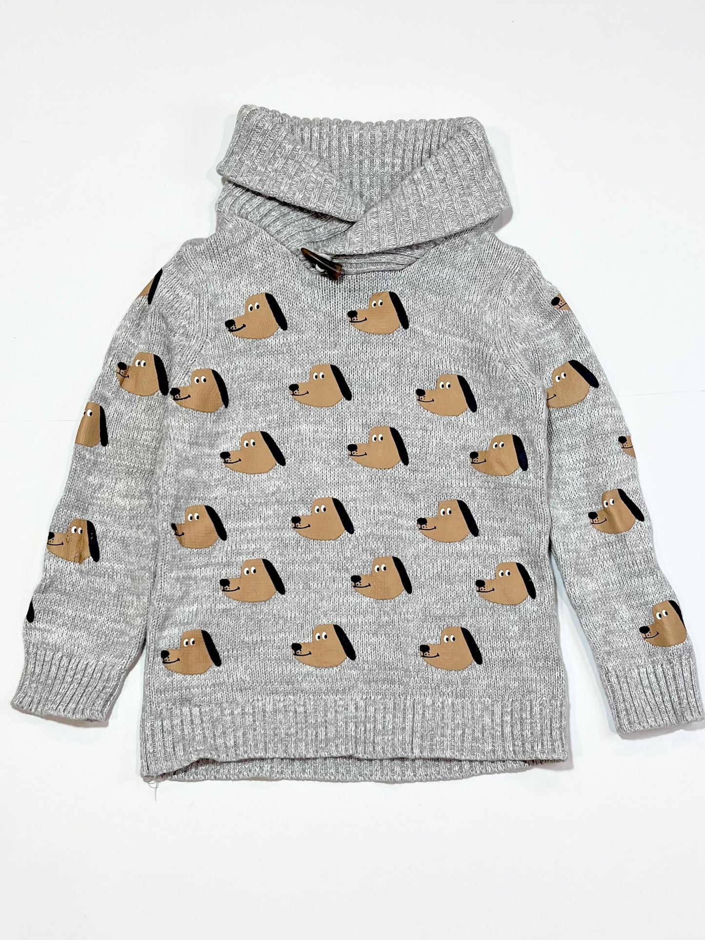 Grey knit puppy jumper - Size 3