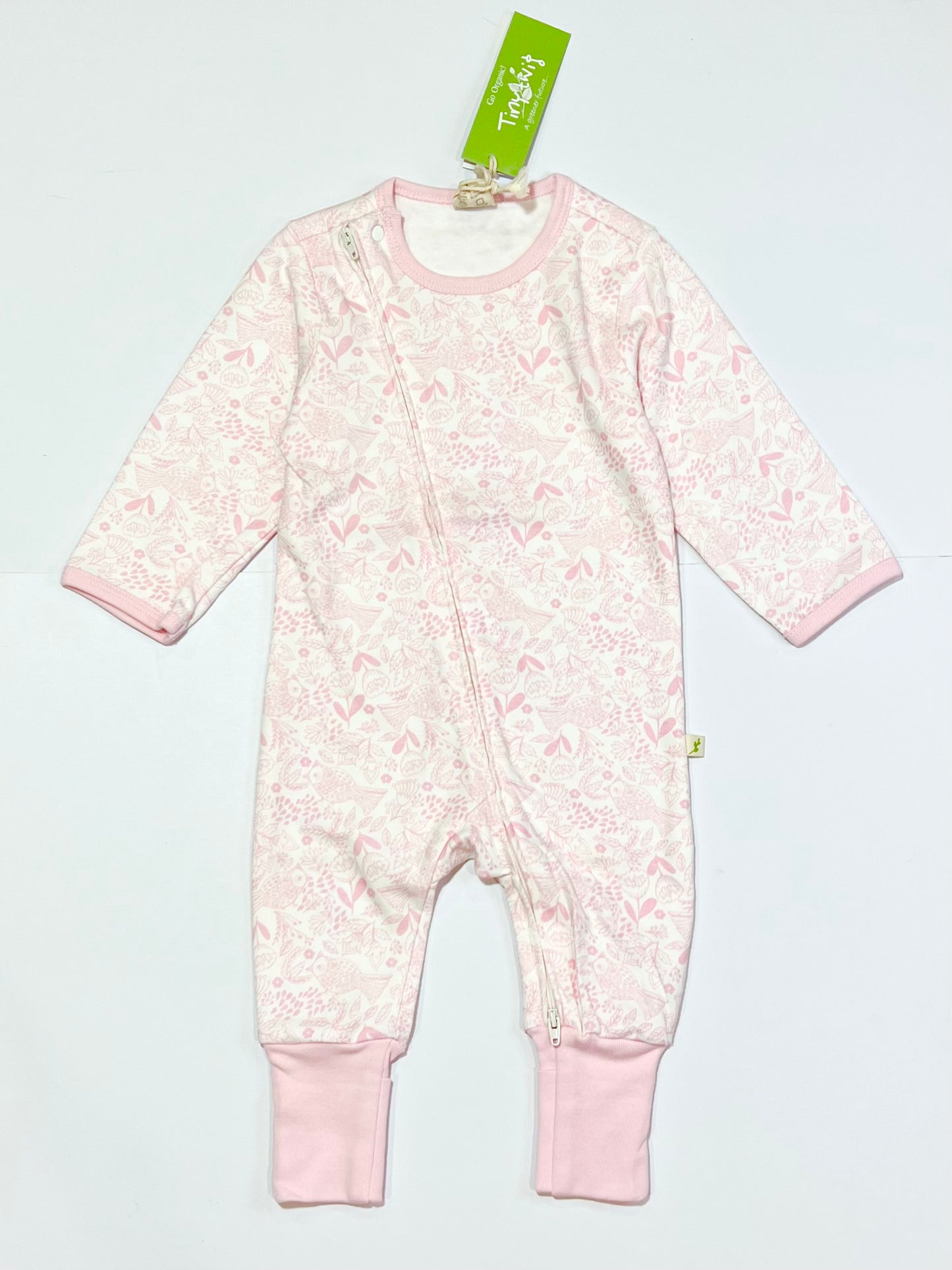 Pink bird zip onesie brand new - Size 00