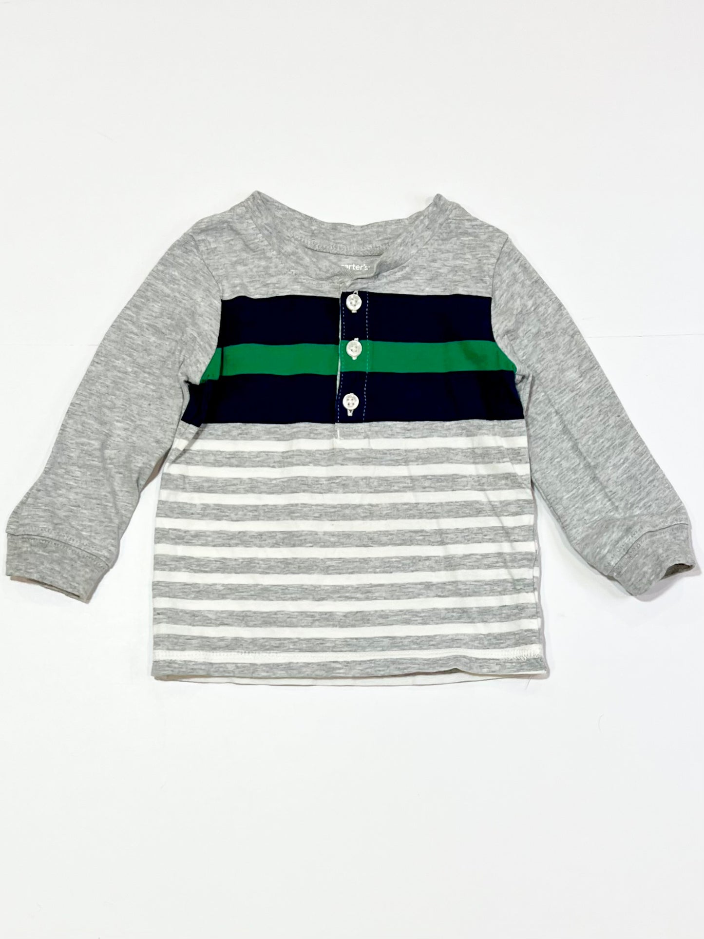 Striped henley top - Size 9-12 months
