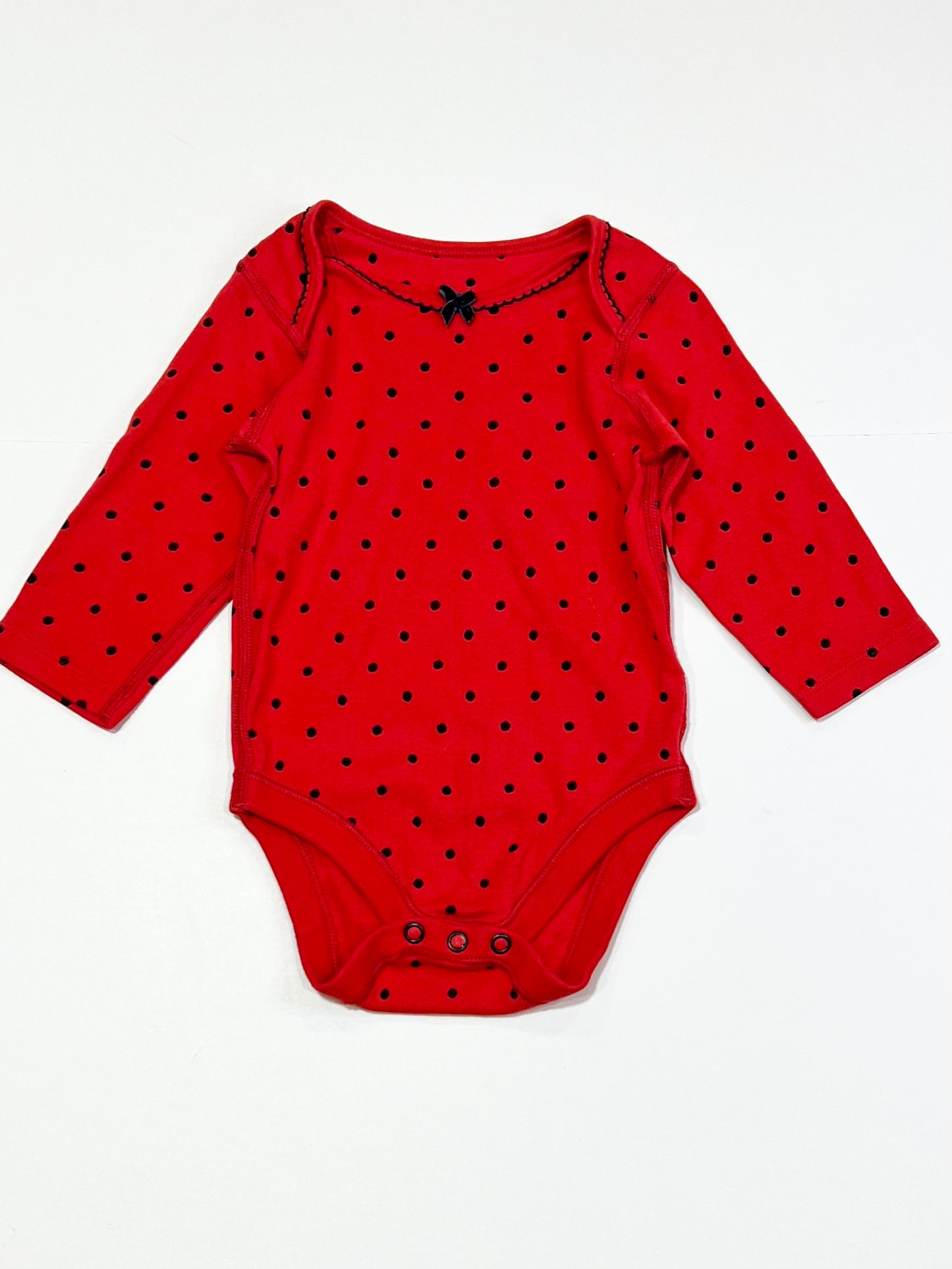 Red spotty bodysuit - Size 6-9 months