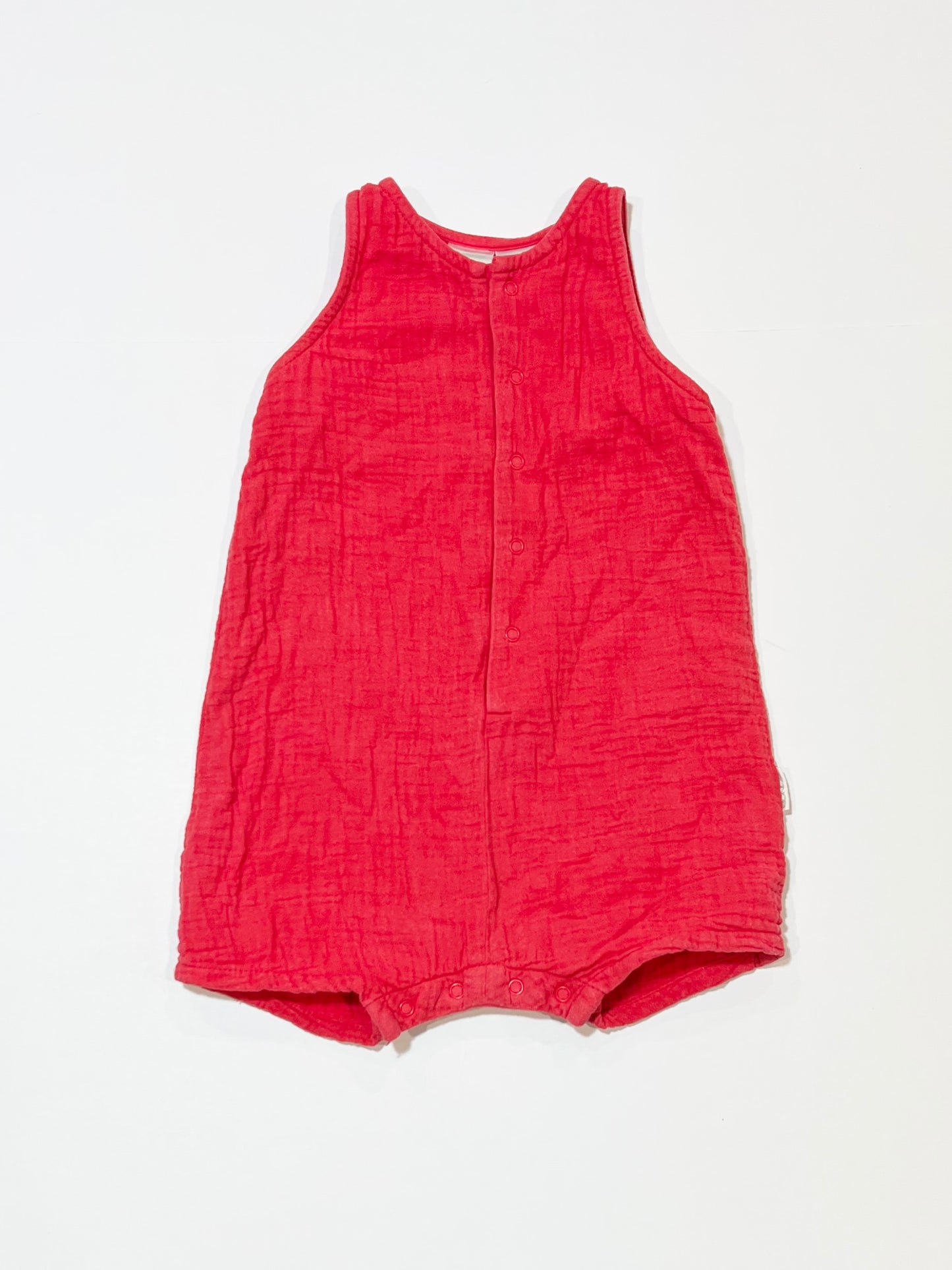 Red cotton romper - Size 00
