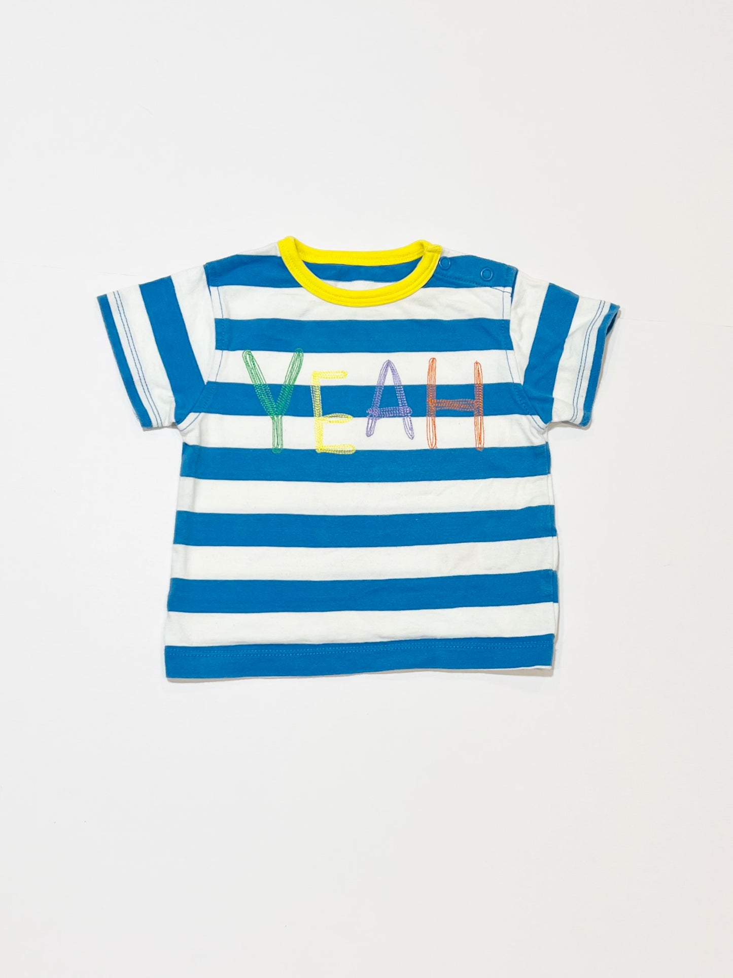 Striped YEAH tee - Size 6-9 months