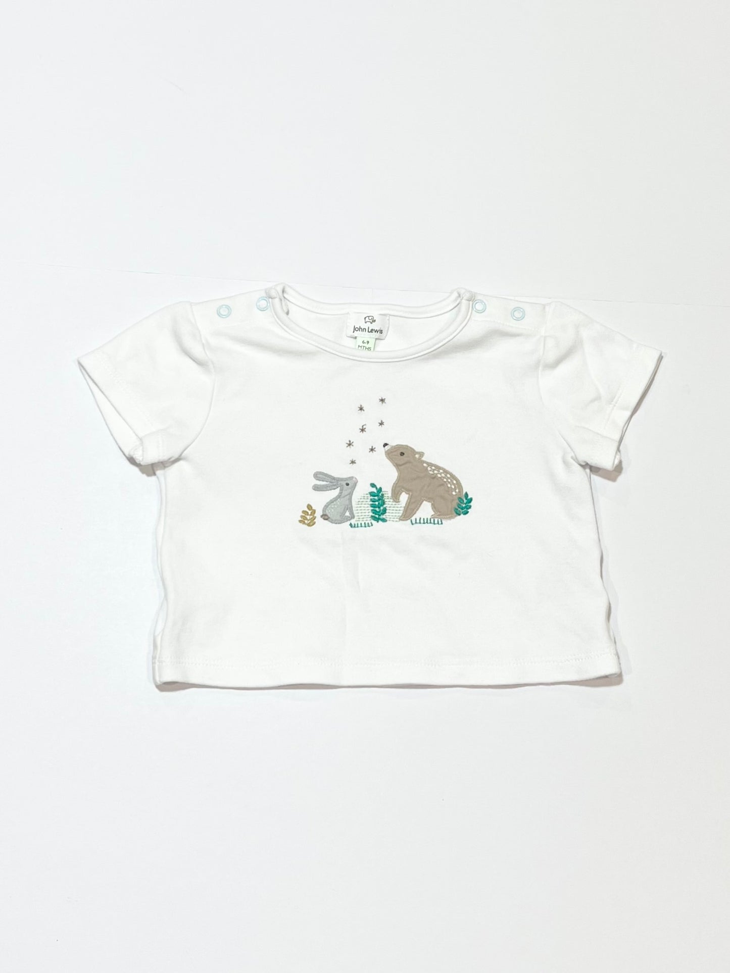 White animals tee - Size 6-9 months