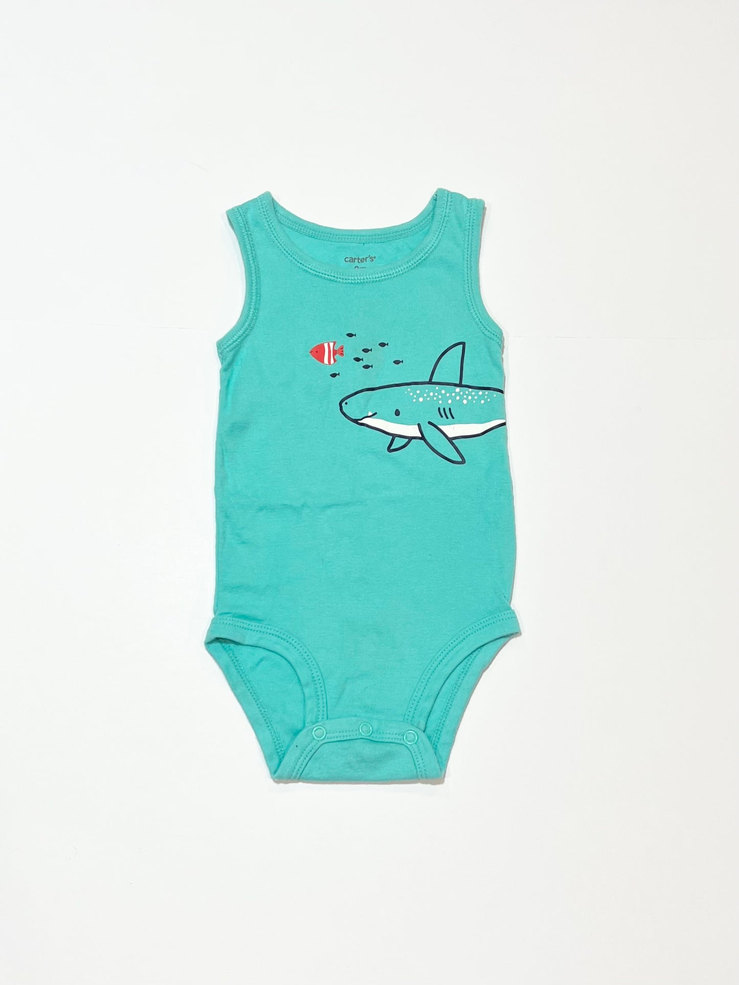 Green shark bodysuit - Size 6-9 months