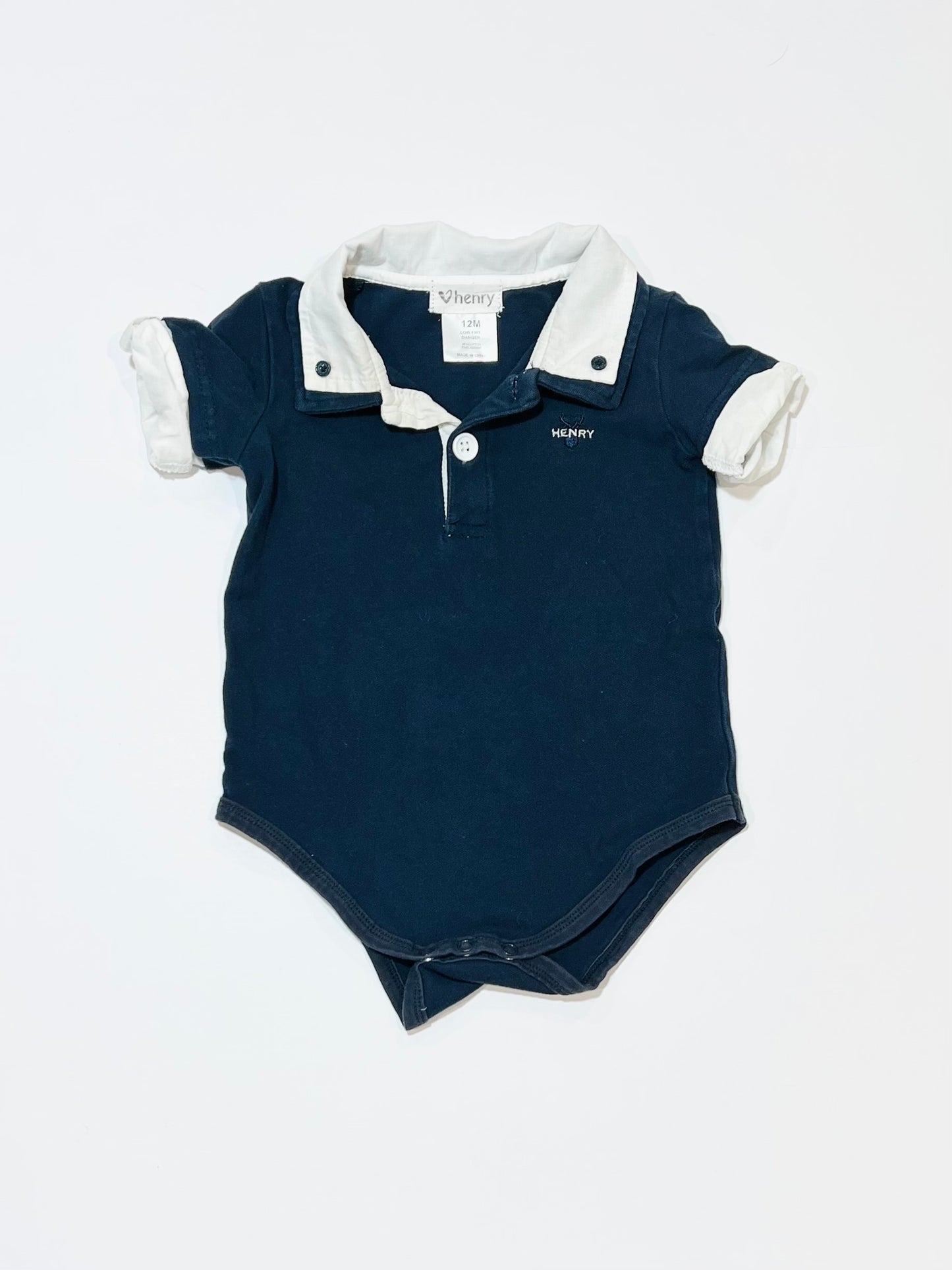 Navy polo bodysuit - Size 0