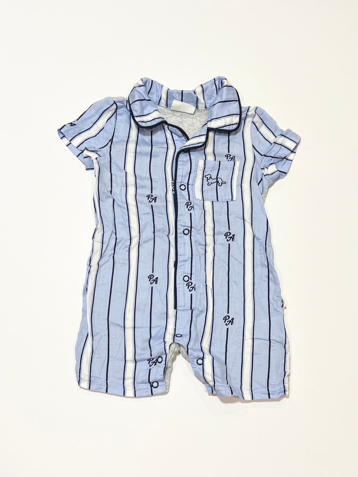 Striped pyjama romper - Size 0