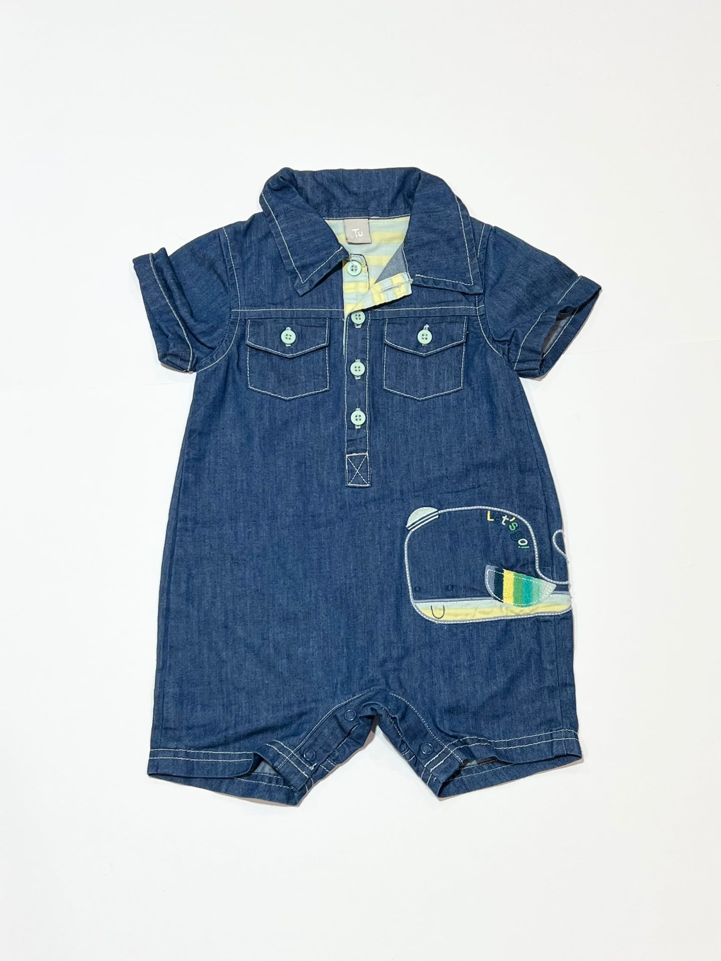 Blue whale romper - Size 9-12 months