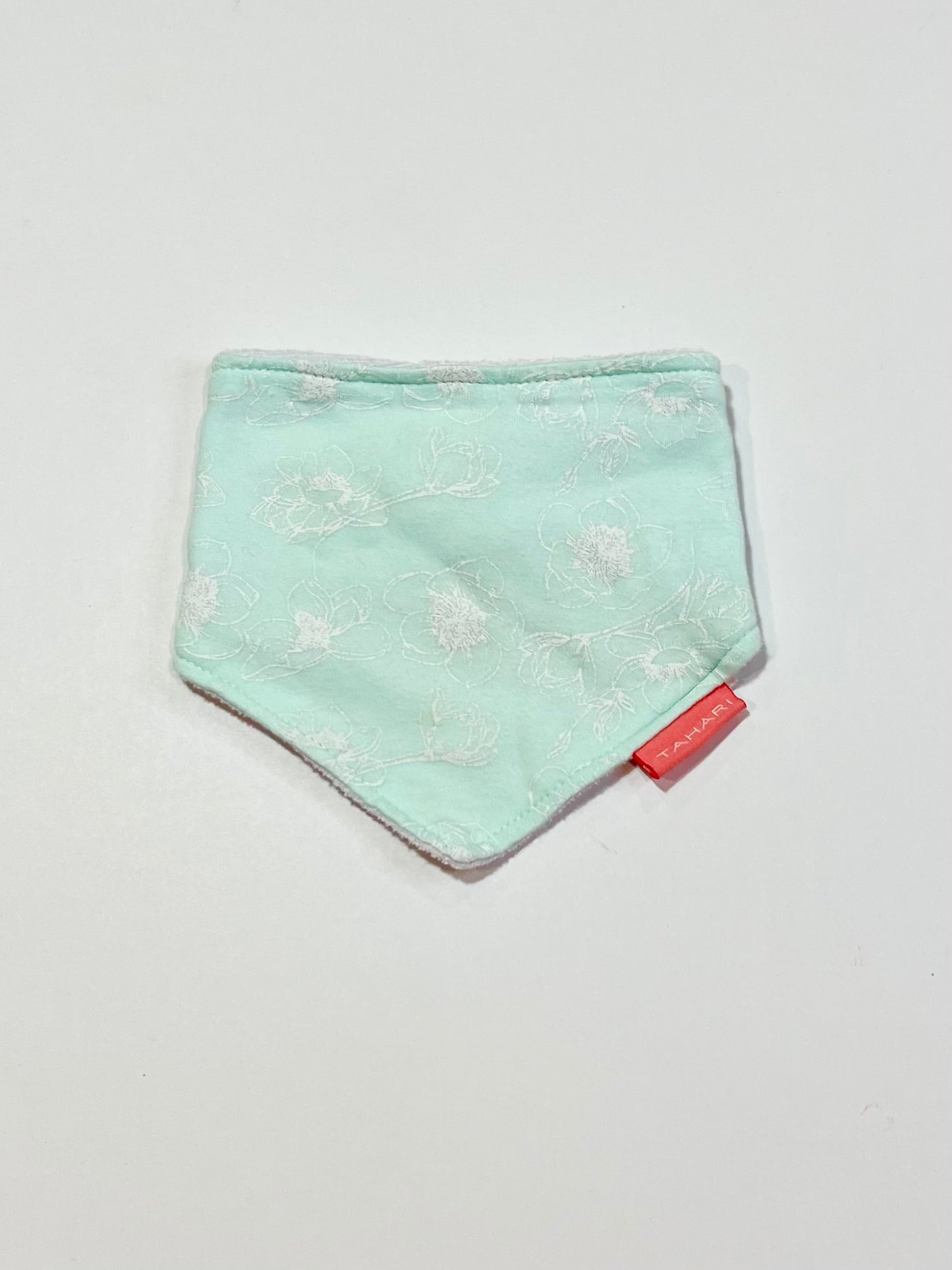 Green floral bandana bib - One size