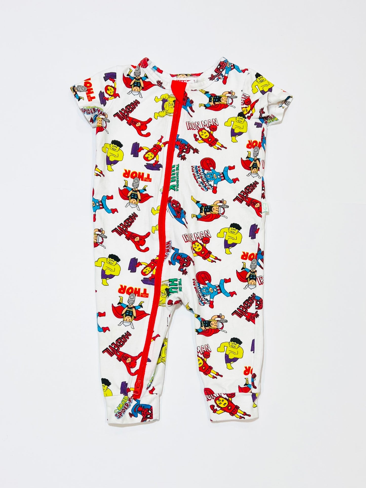 Marvel zip romper - Size 0