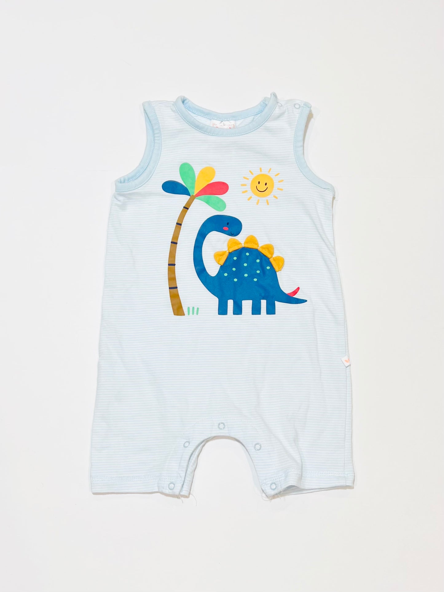 Blue dinosaur romper - Size 0