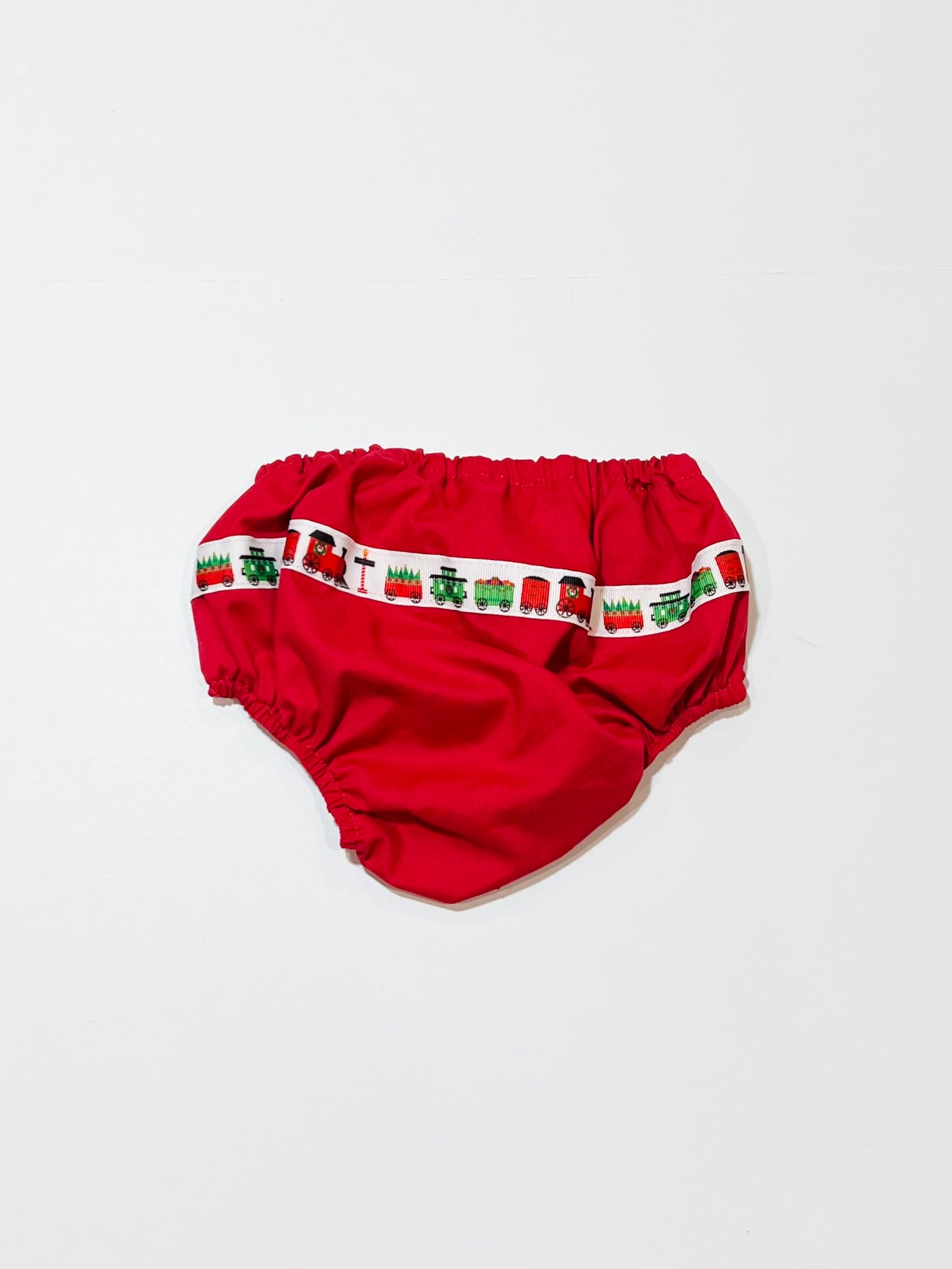 Red train nappy cover - Size 1