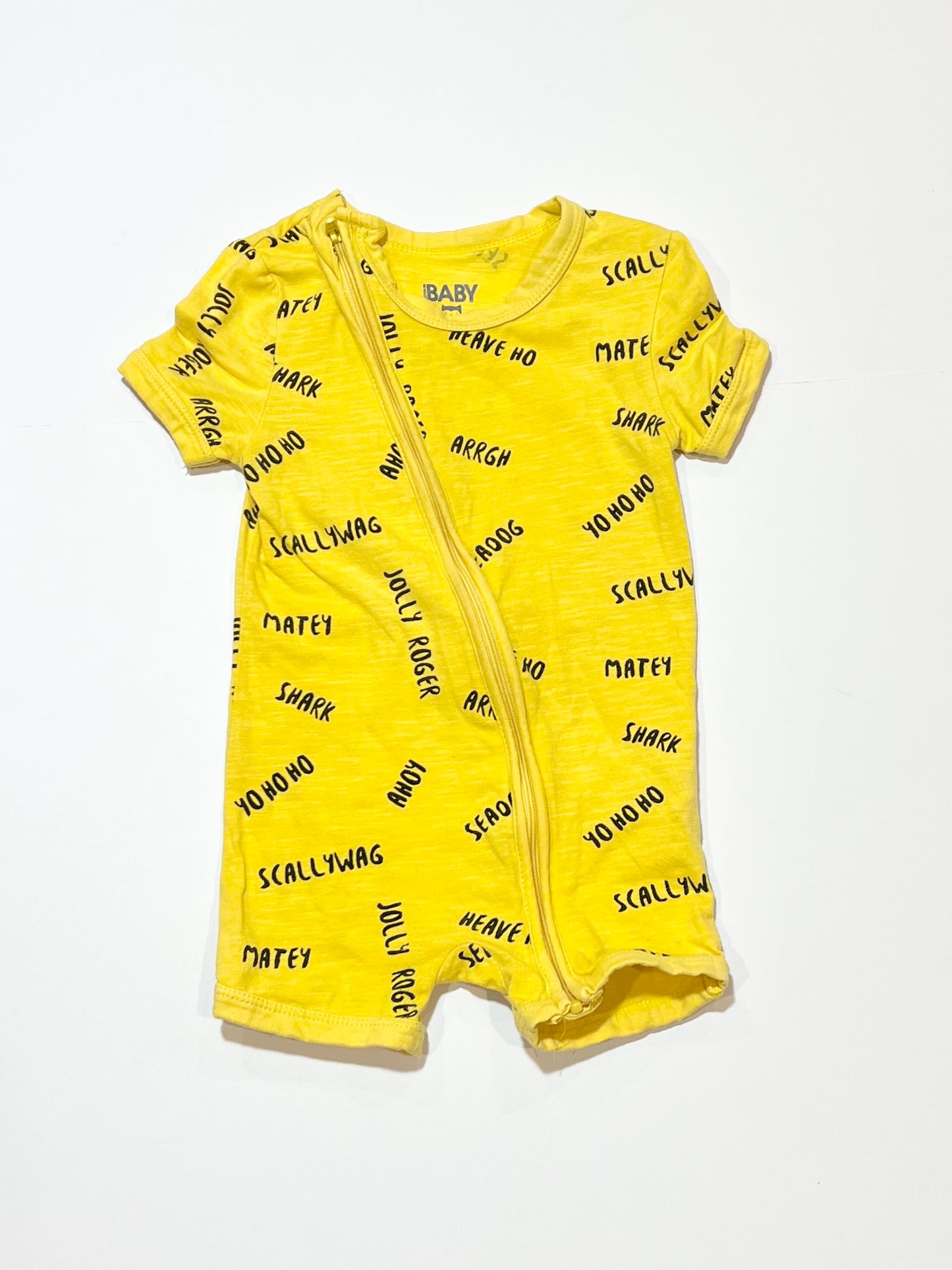 Yellow zip romper - Size 1