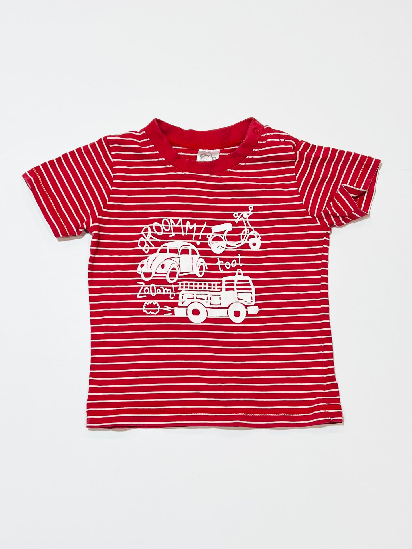 Striped vehicles tee - Size 2