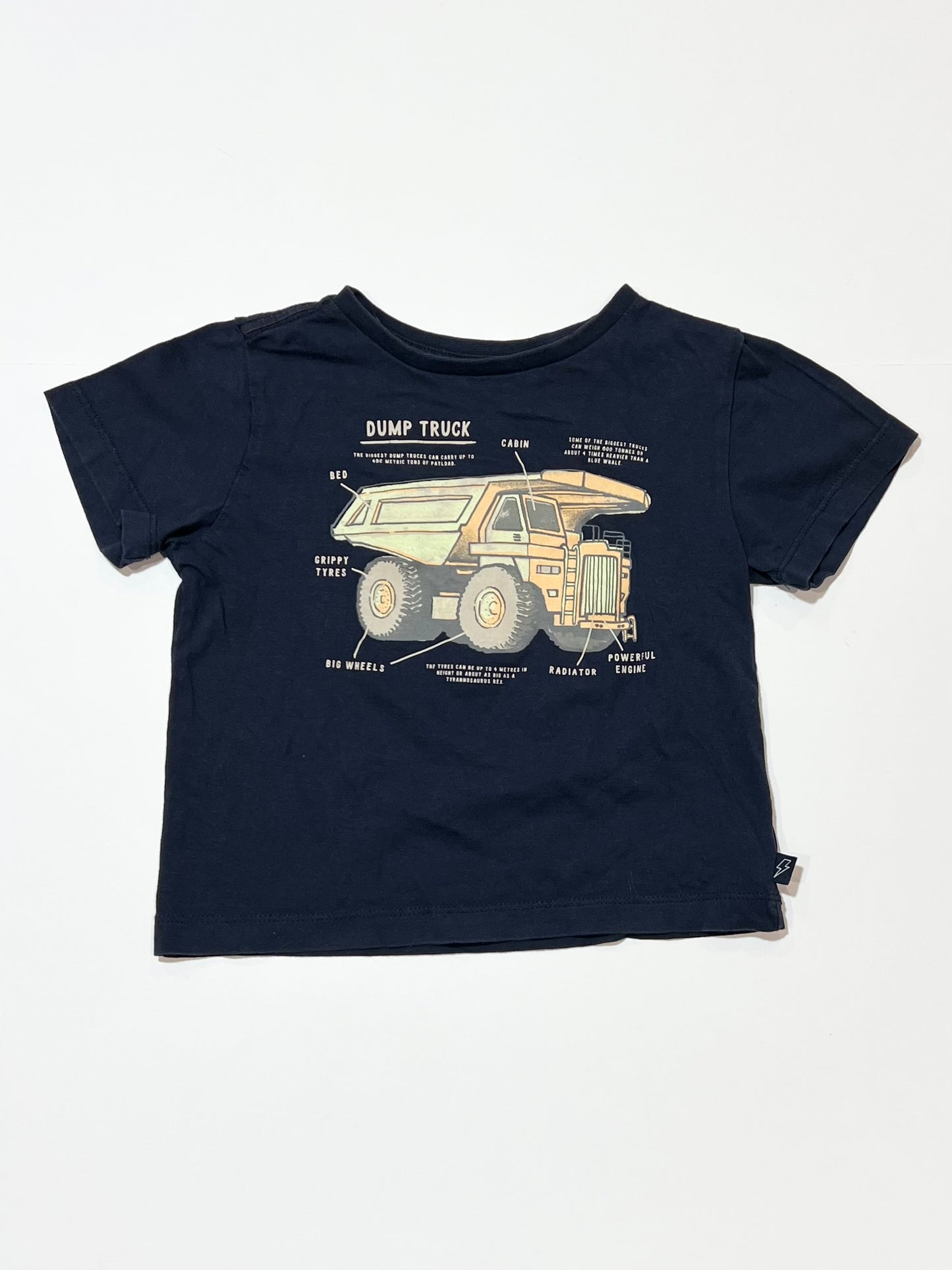Navy dump truck tee - Size 2