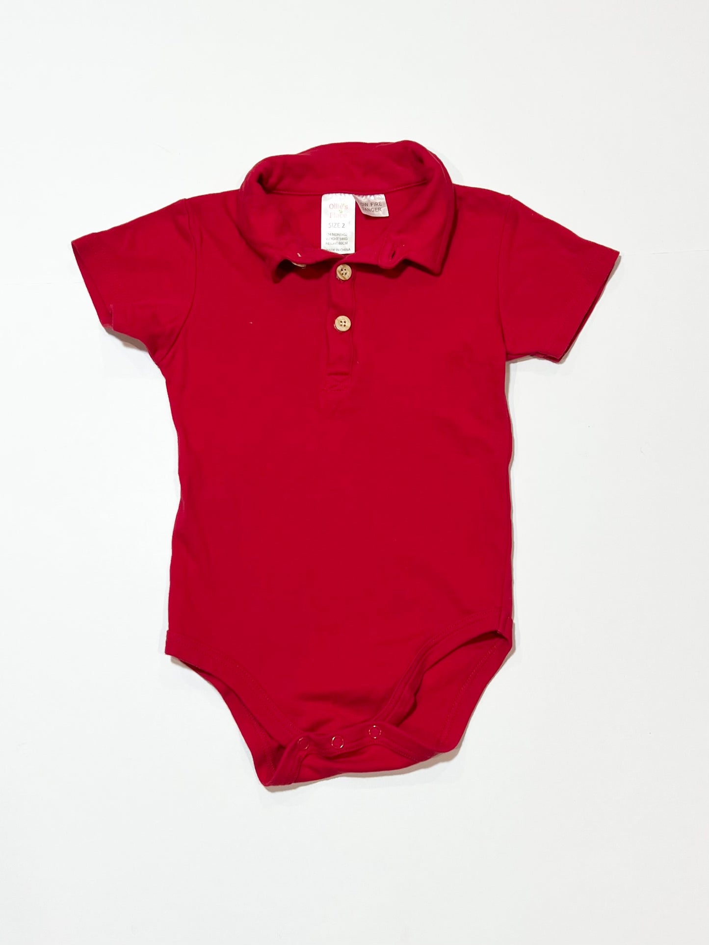 Red polo bodysuit - Size 2