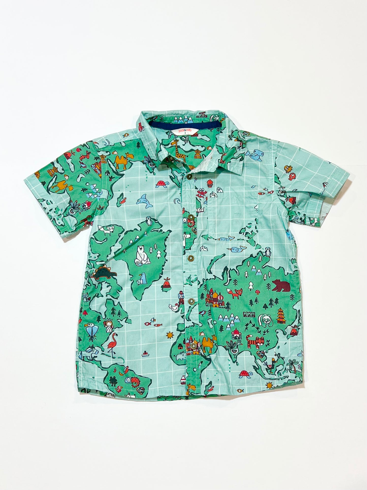 Green map shirt - Size 3