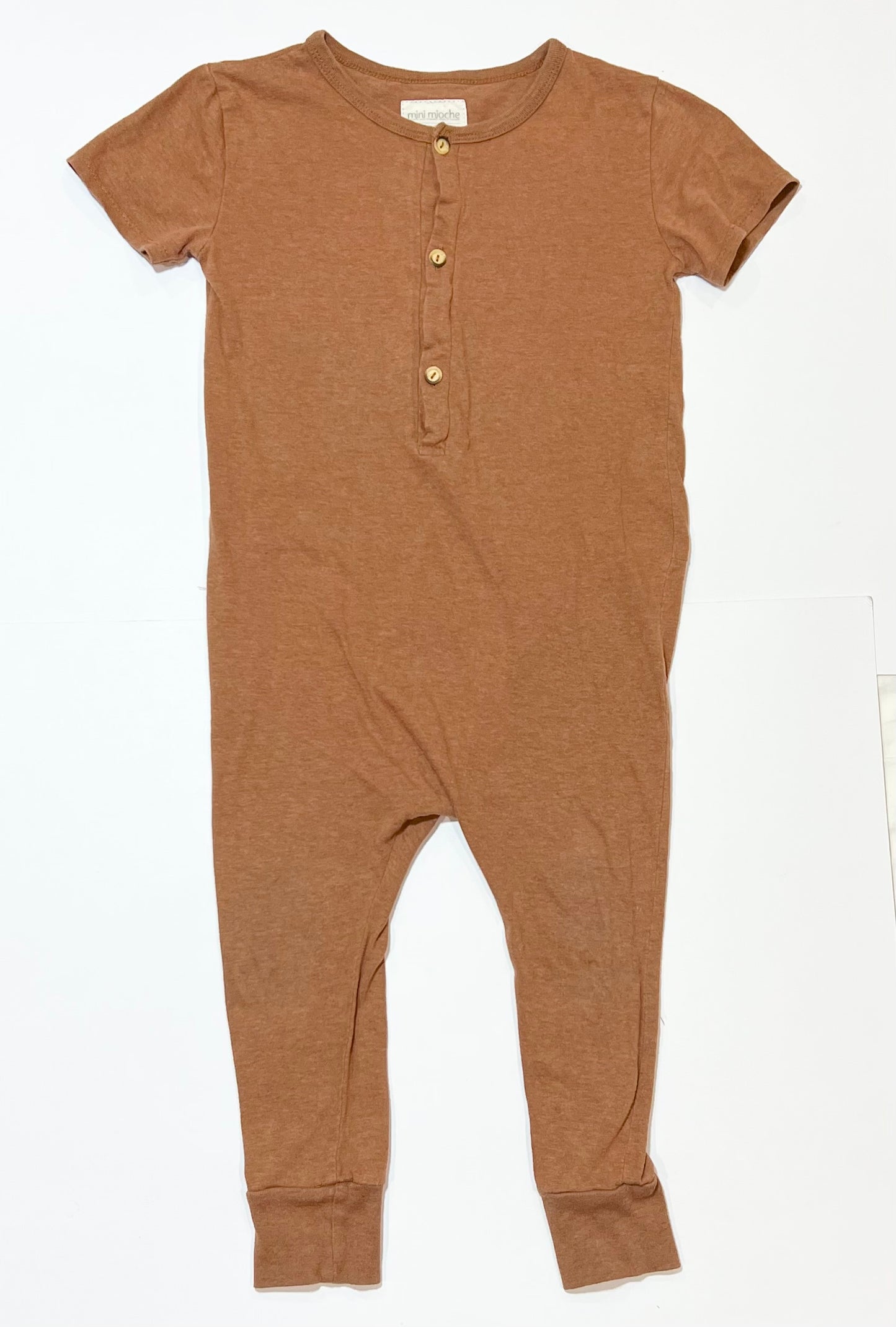 Brown henley romper - Size 3