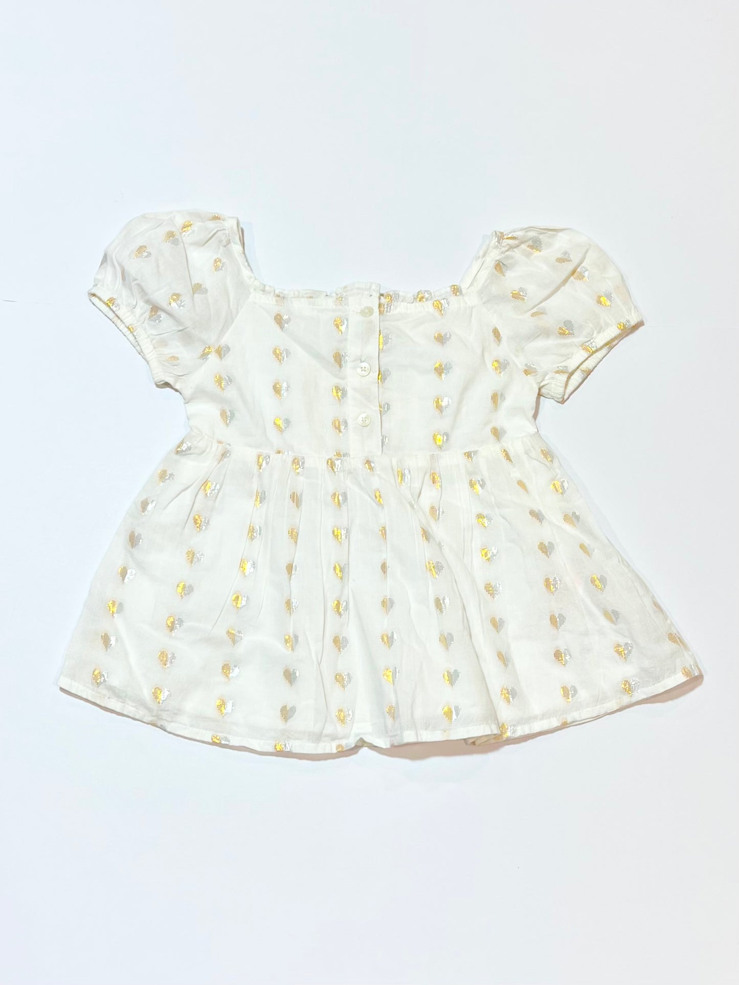 White hearts top - Size 3