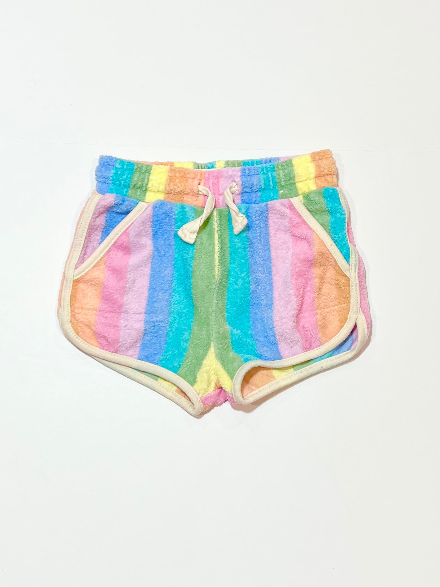 Rainbow terry shorts - Size 2