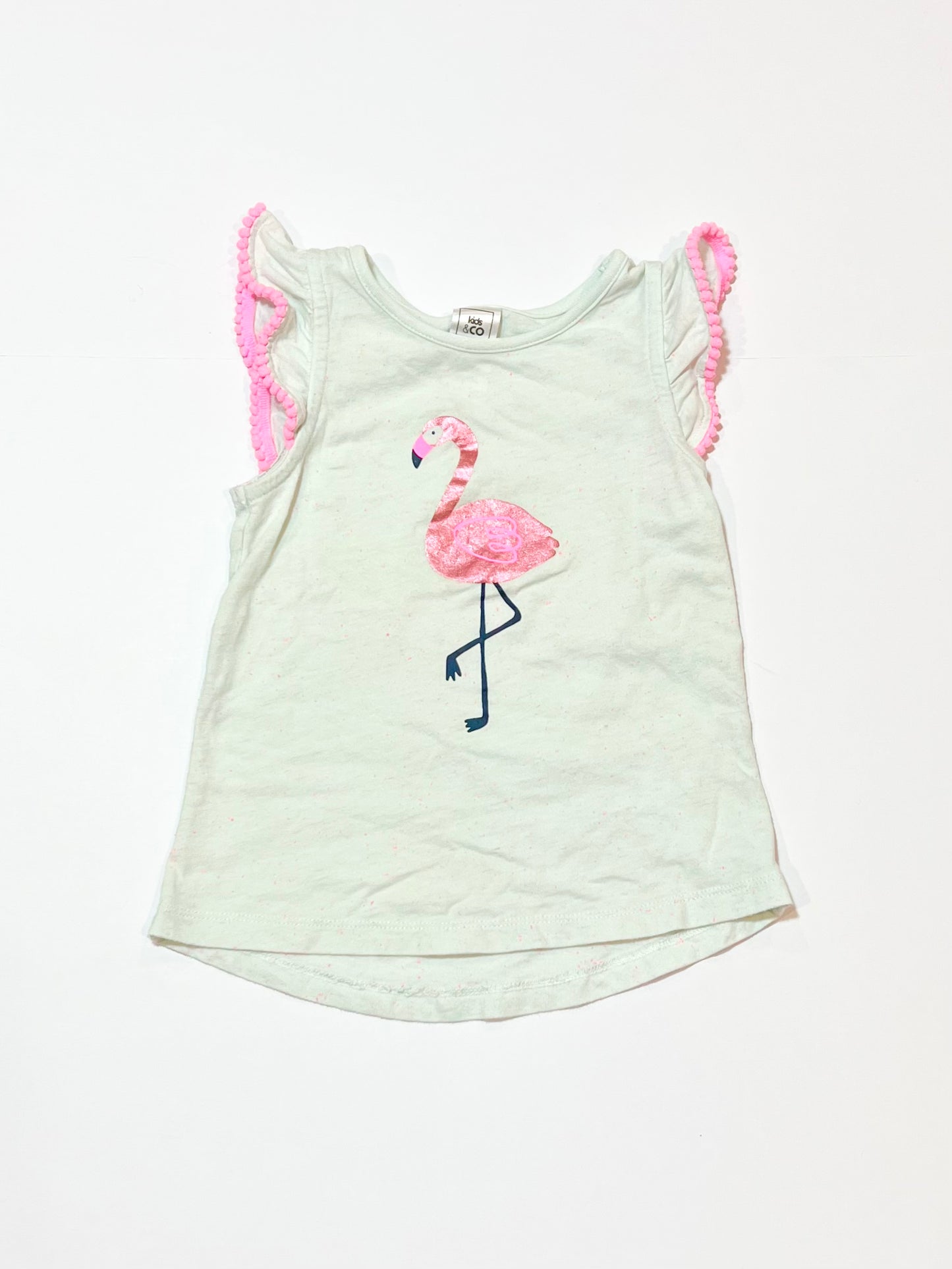 Flamingo frill tank - Size 2