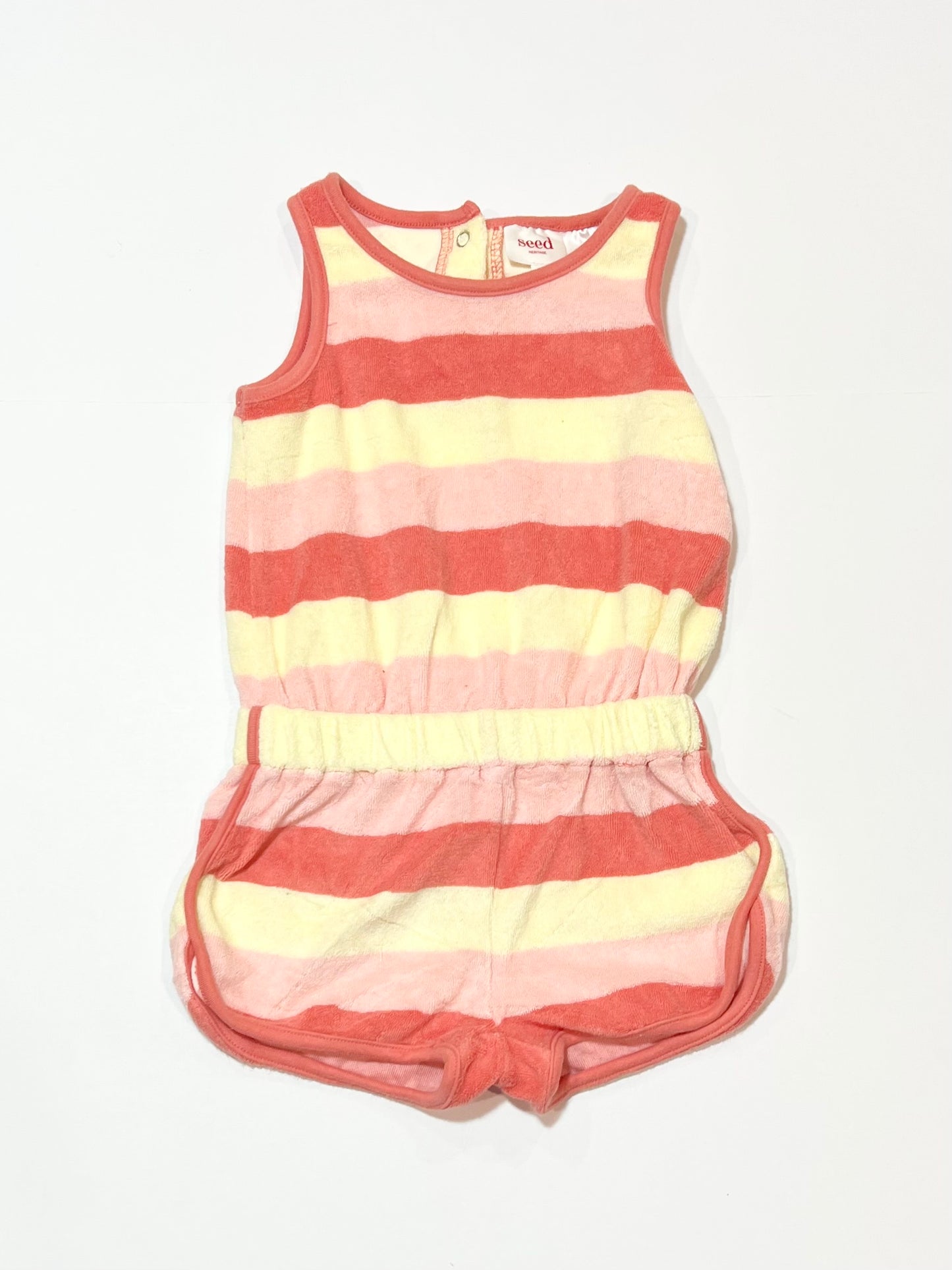 Striped terry playsuit - Size 2