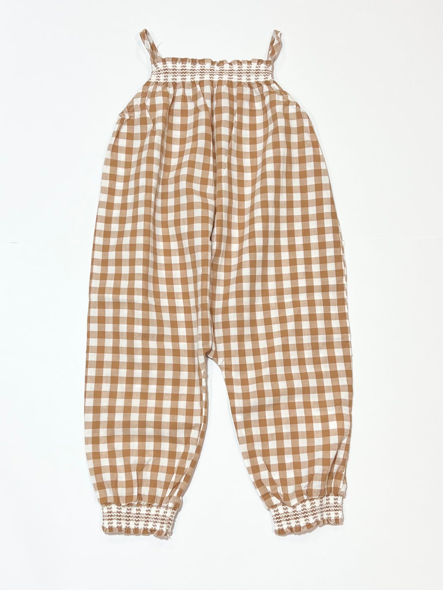 Gingham smocked jumpsuit - Size 2