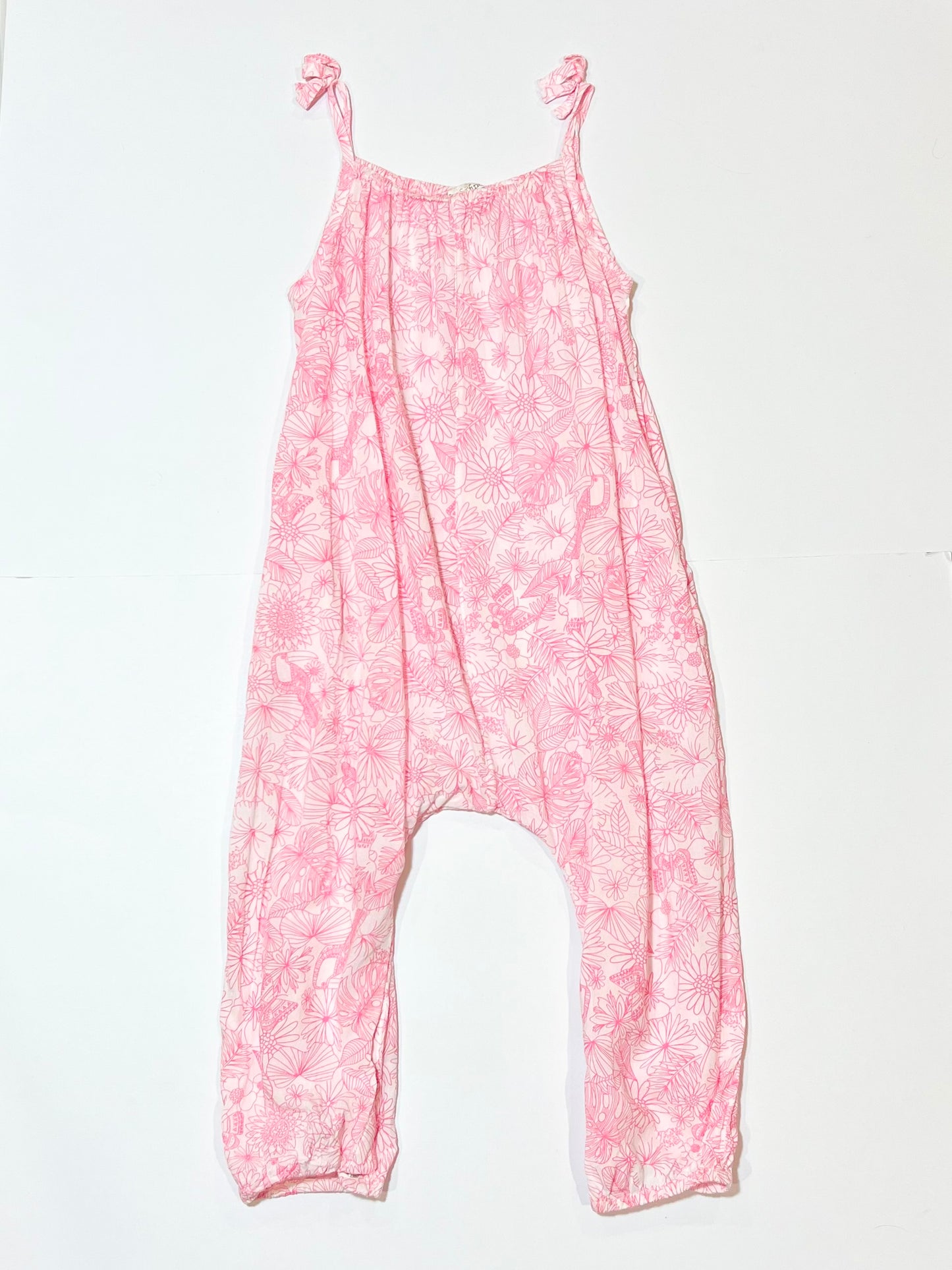 Pink floral jumpsuit - Size 2