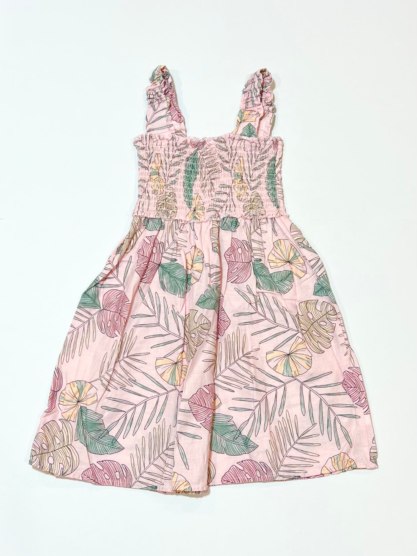 Pink leafy dress - Size 2