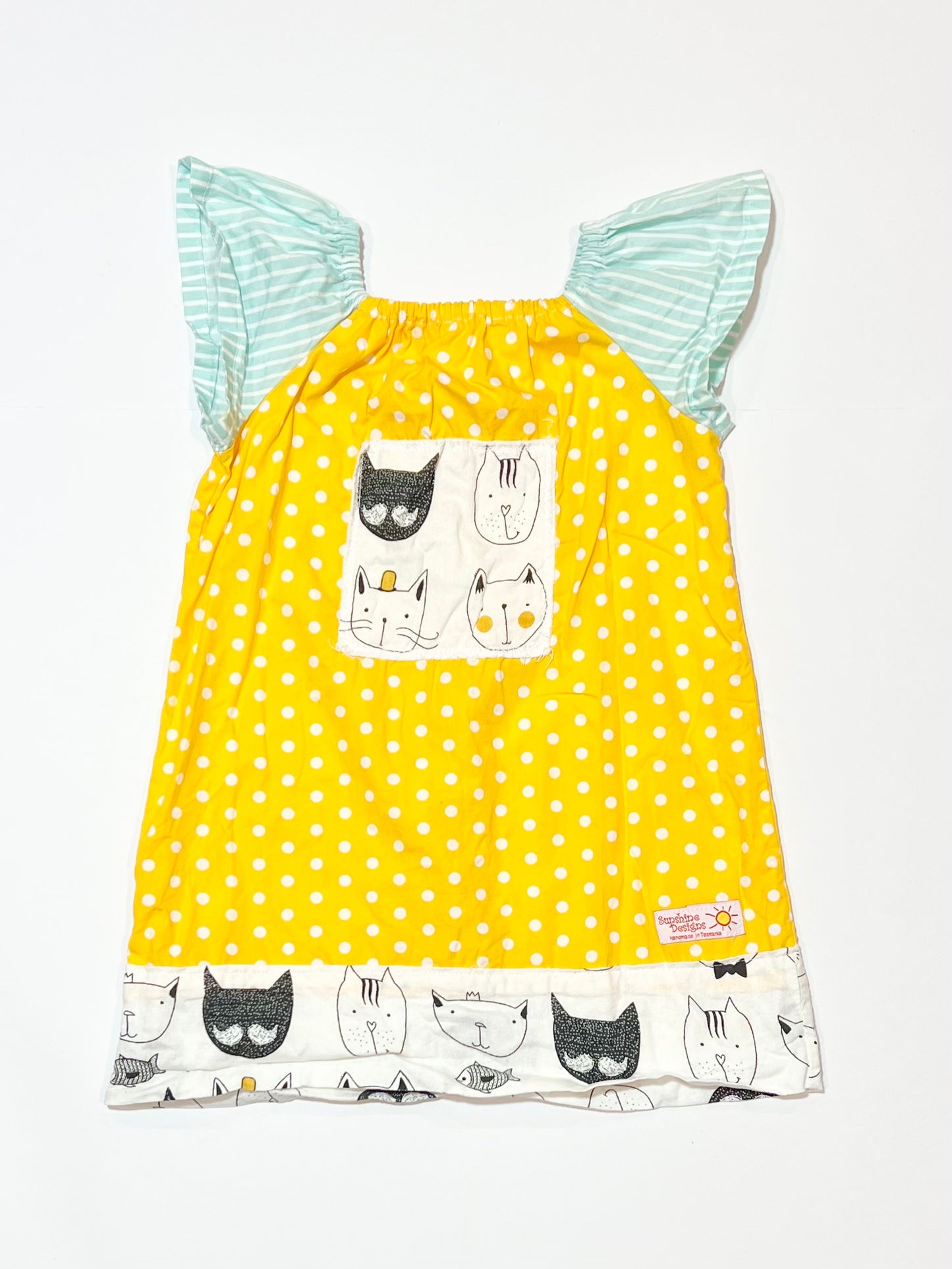 Spotty cats dress - Size 2-3
