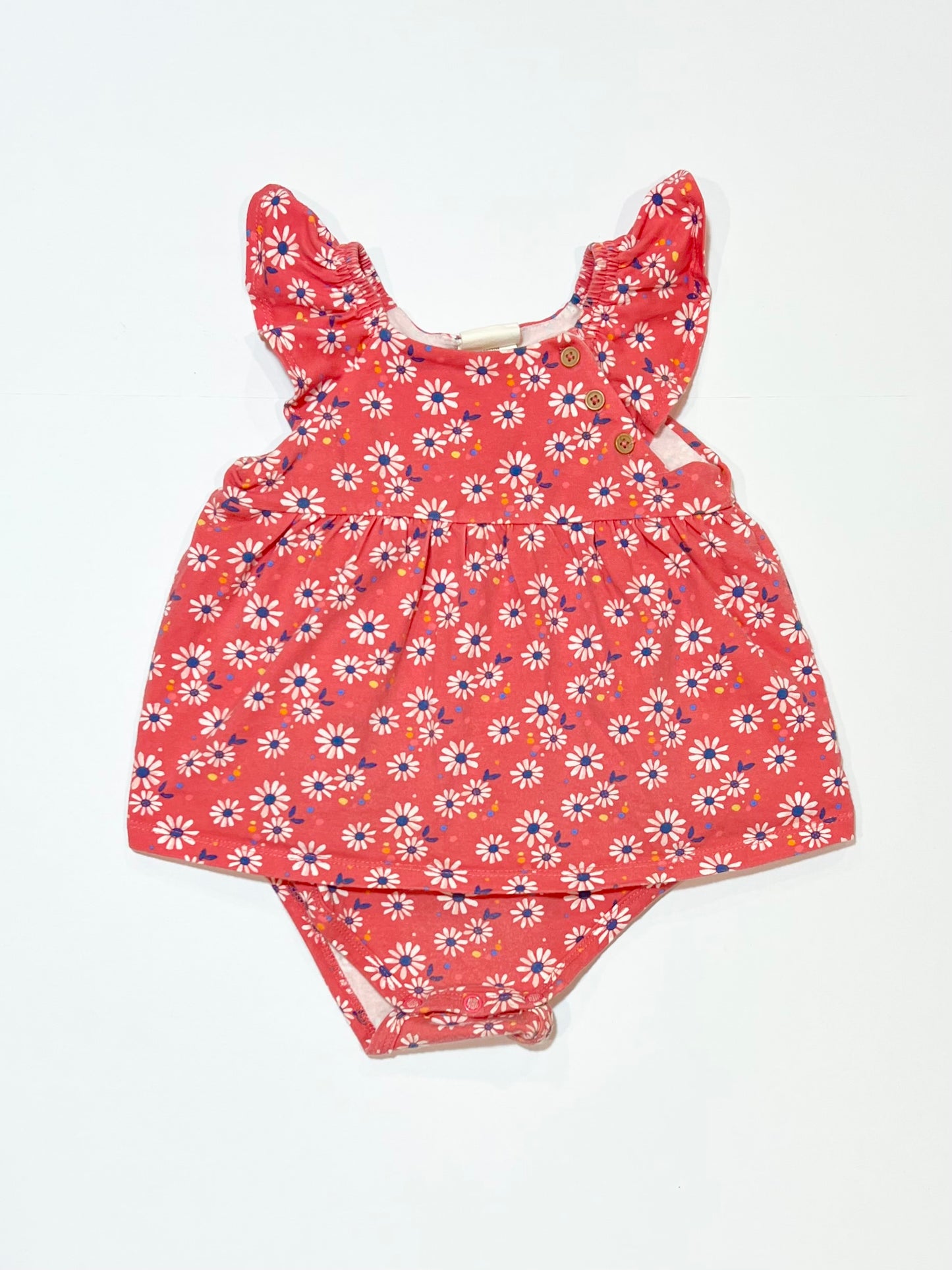 Floral jersey romper - Size 1