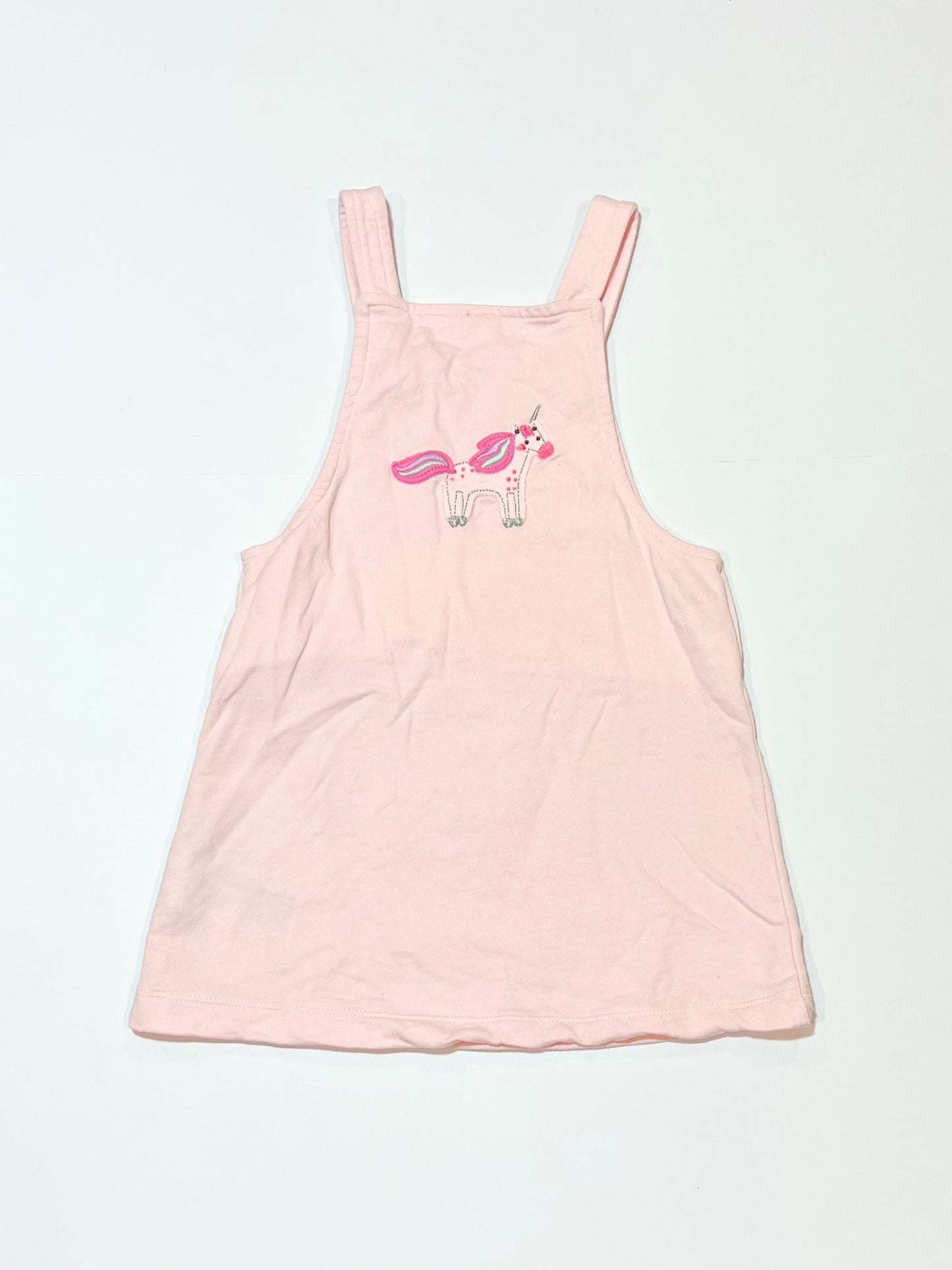 Pink unicorn pinafore - Size 1