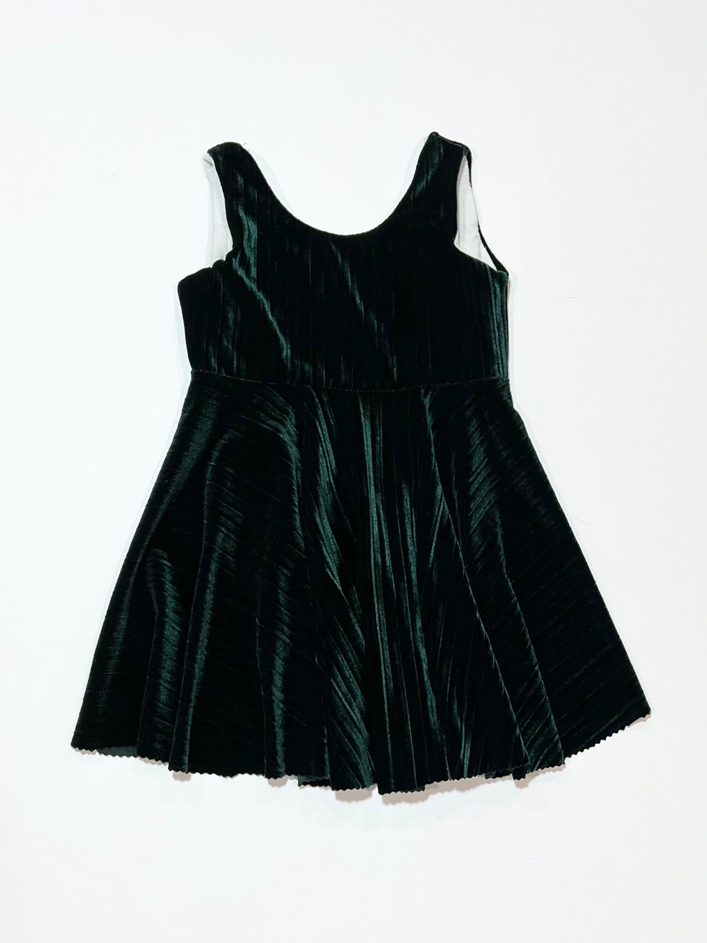 Green velour dress - Size 1-2