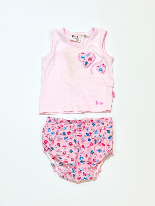 Pink floral pyjamas - Size 9-12 months