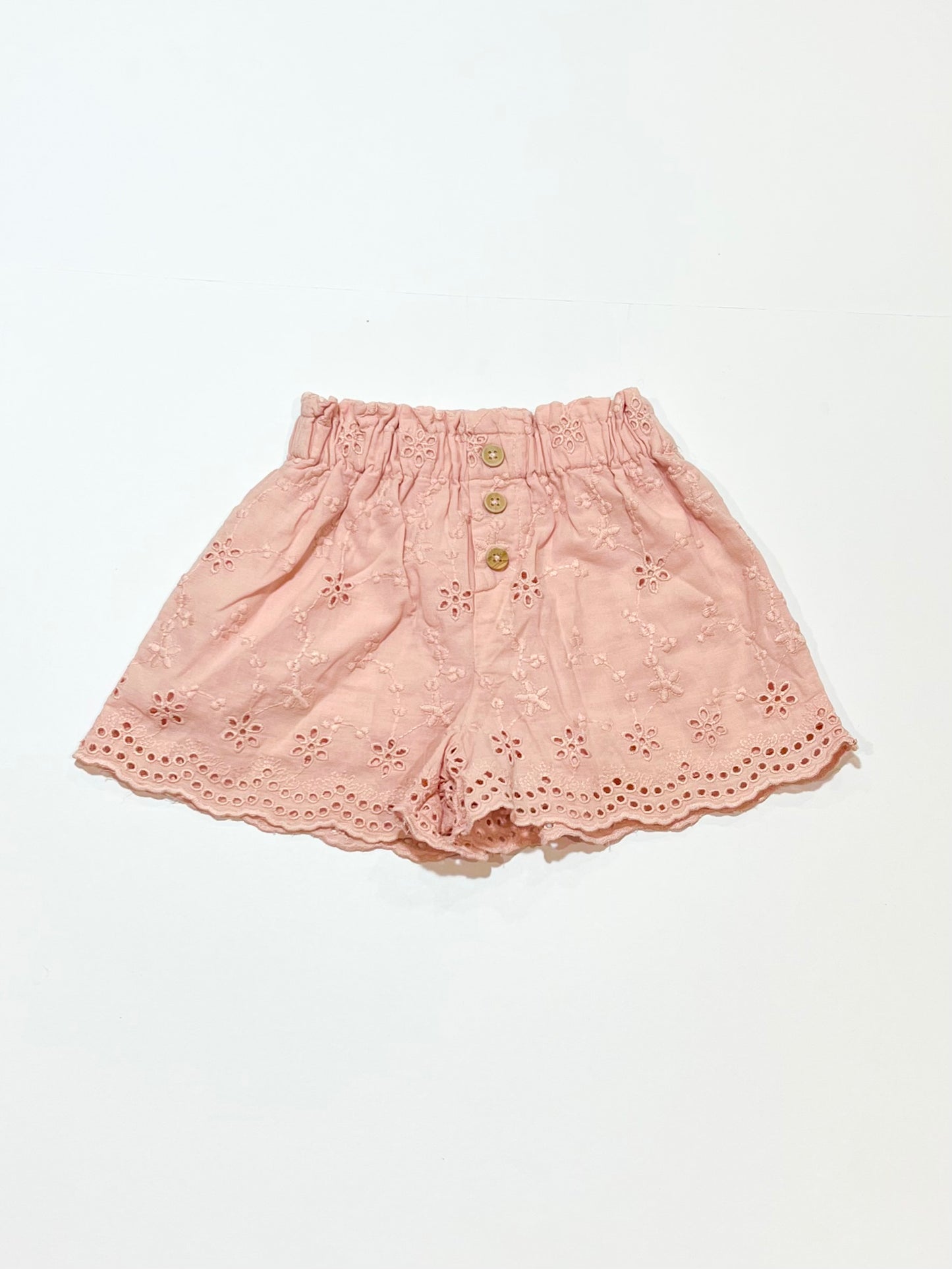 Pink cutwork shorts - Size 9-12 months
