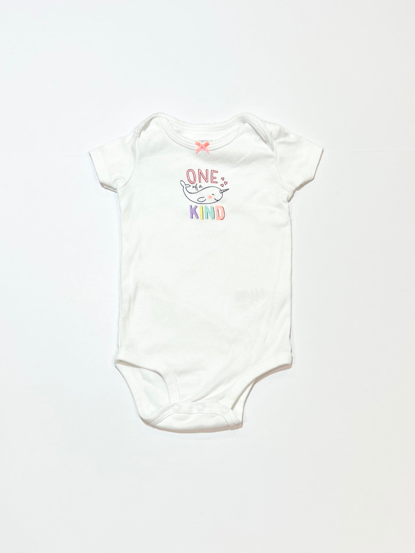 White narwhal bodysuit - Size 6-9 months