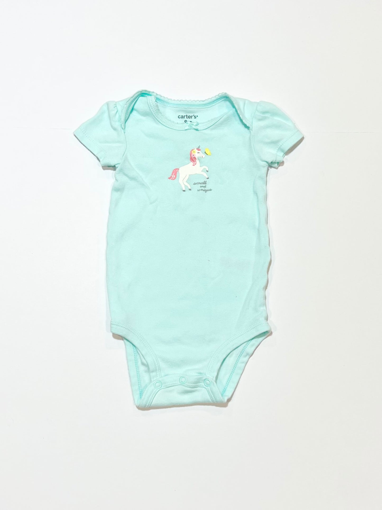 Blue unicorn bodysuit - Size 6-9 months