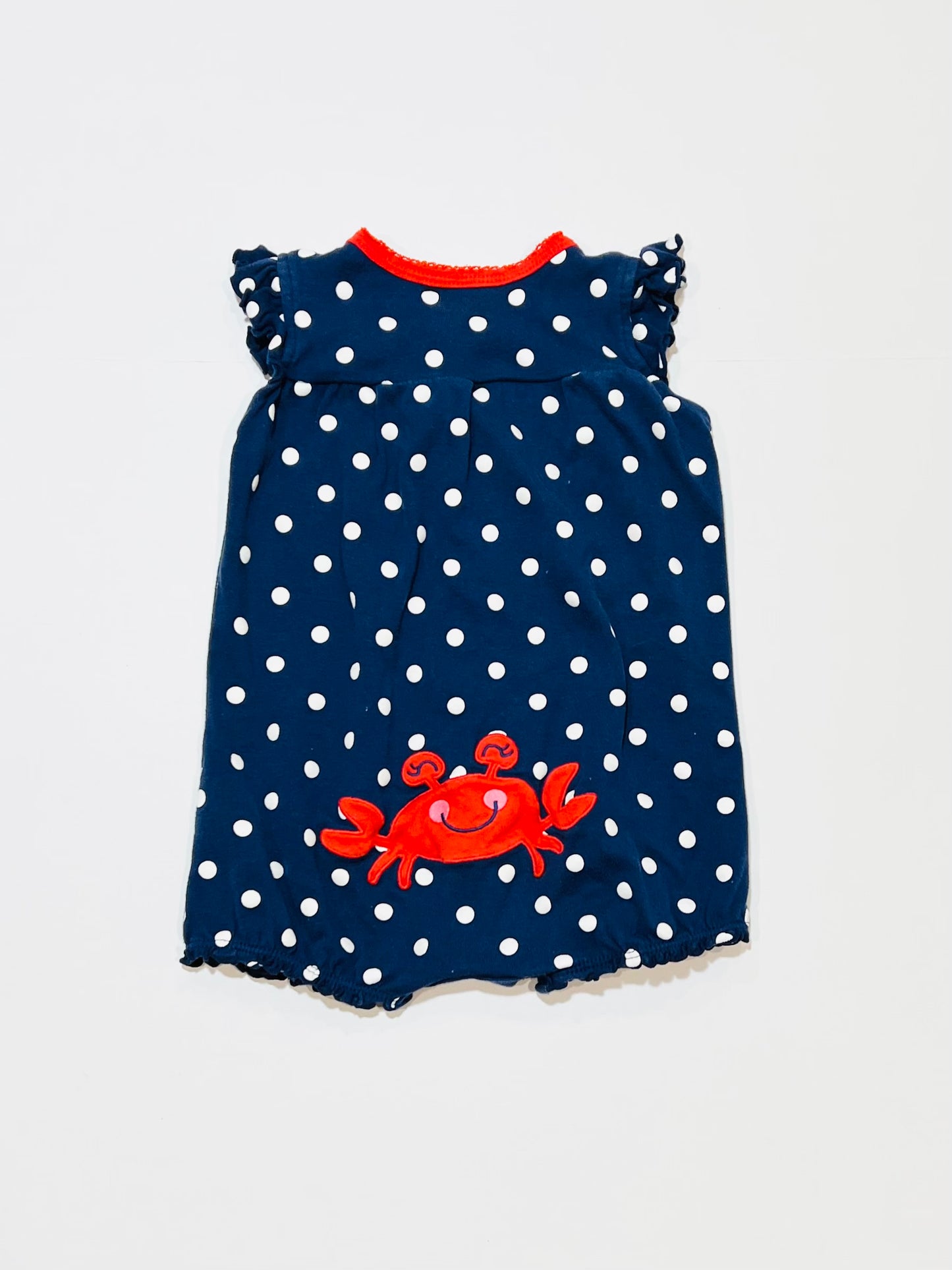 Spotty crab romper - Size 9-12 months