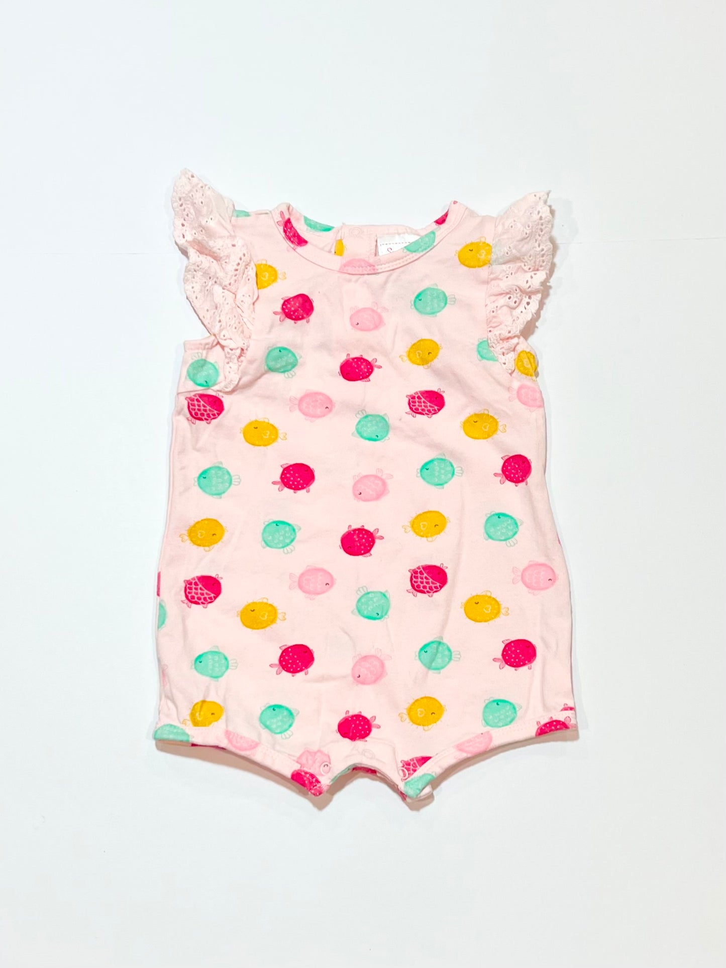 Pink fish romper - Size 0