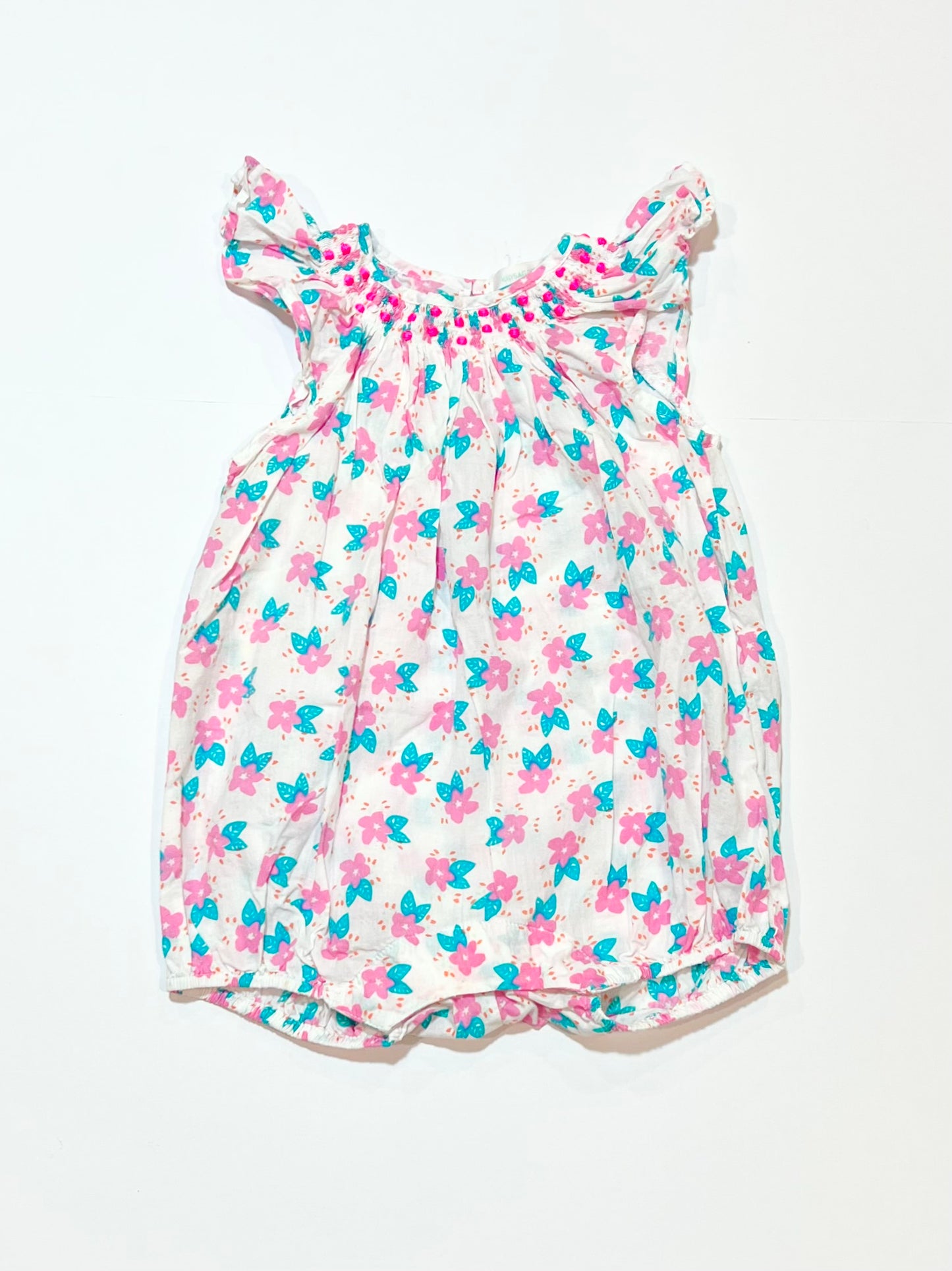 Floral smocked romper - Size 0