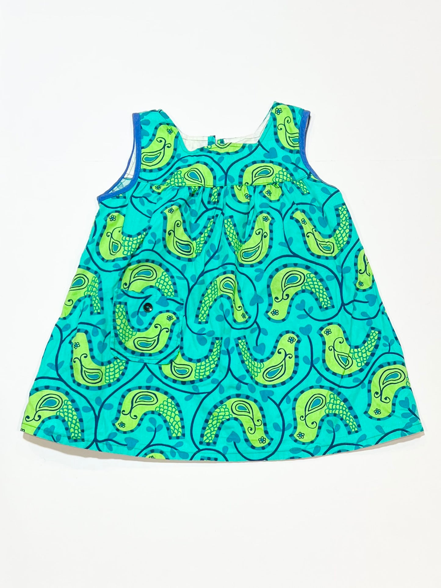Green birds dress - Size 0