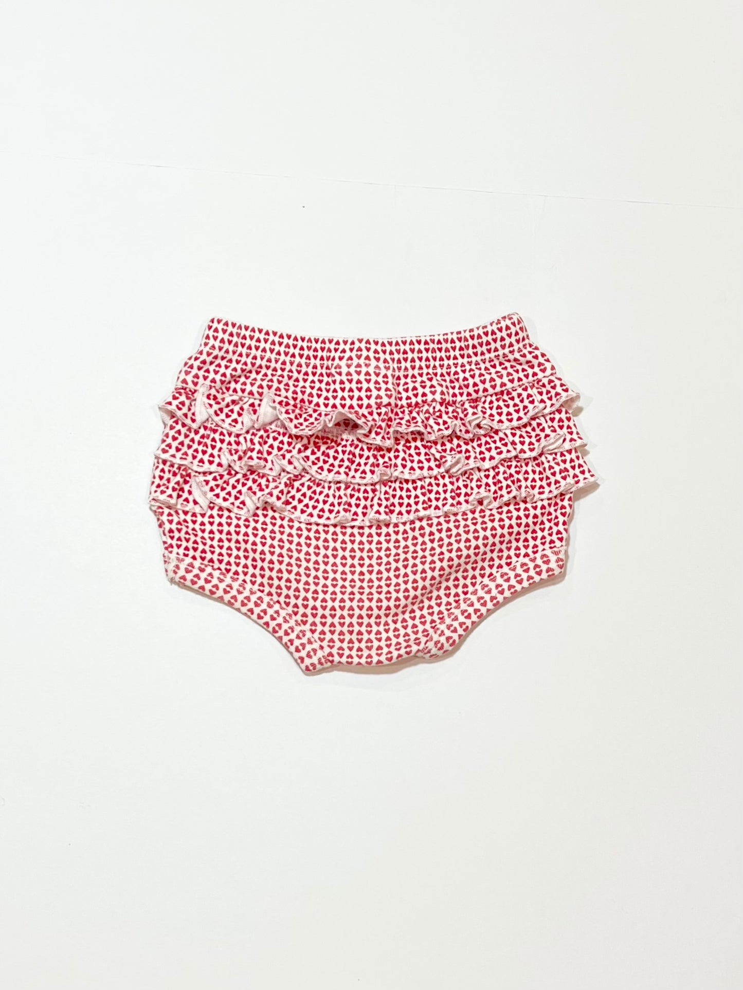 Hearts ruffle nappy cover - Size 00
