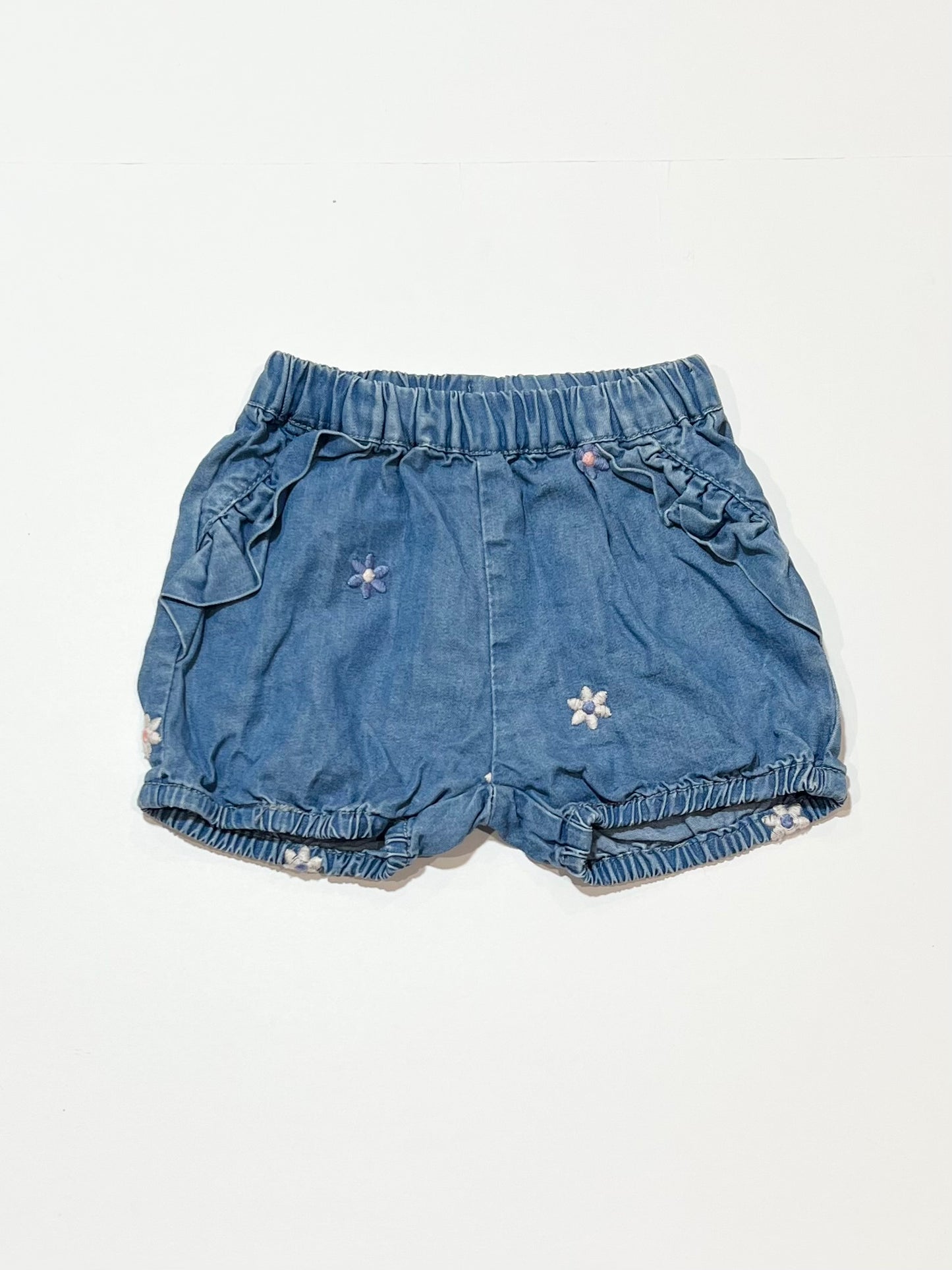 Embroidered chambray shorts - Size 00