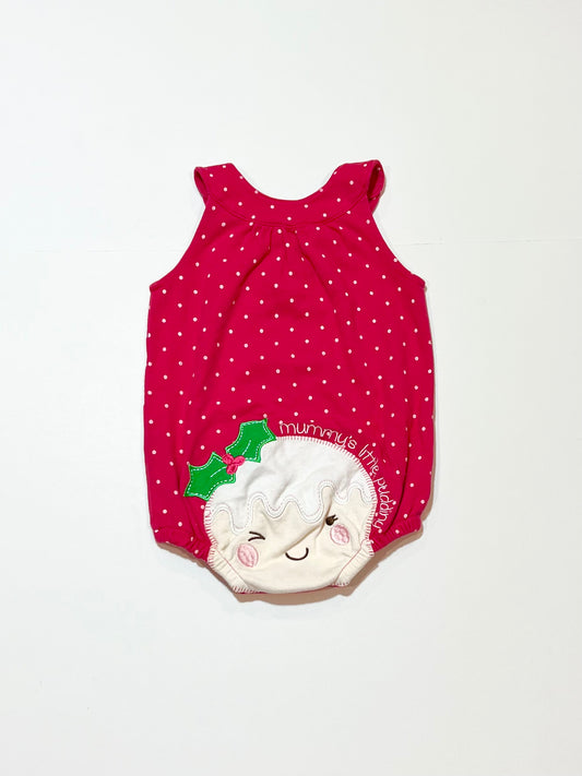 Christmas little pudding romper - Size 00