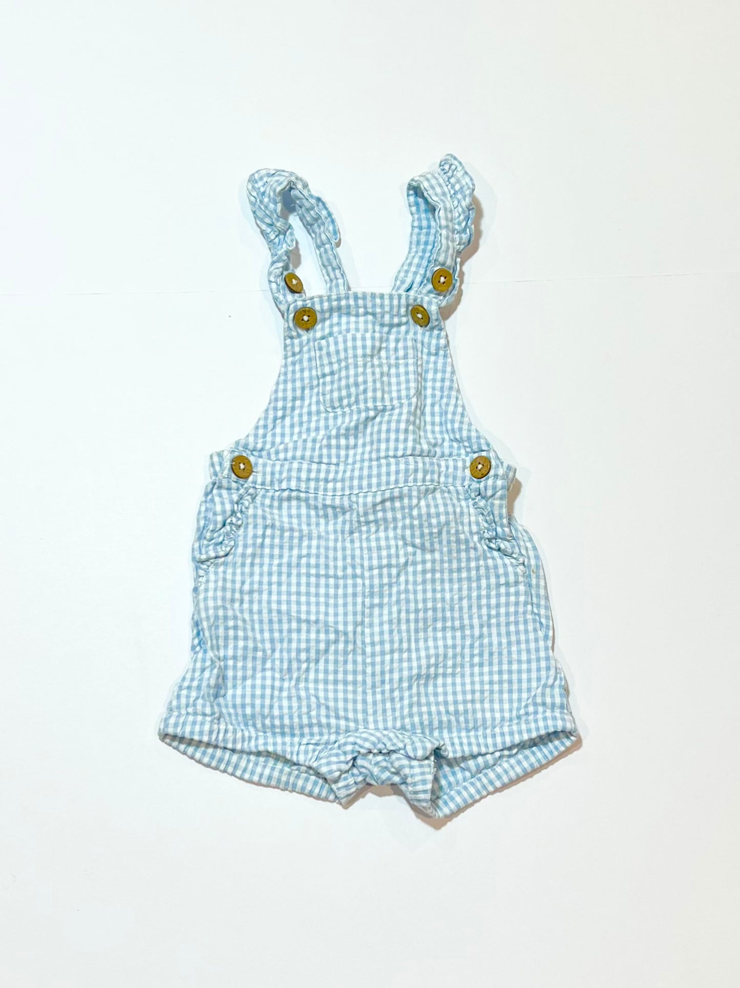 Gingham overalls - Size 2-4 months