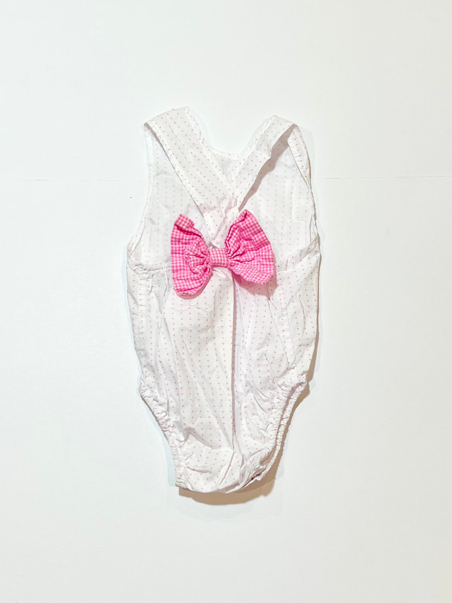 Pink bow romper - Size 00