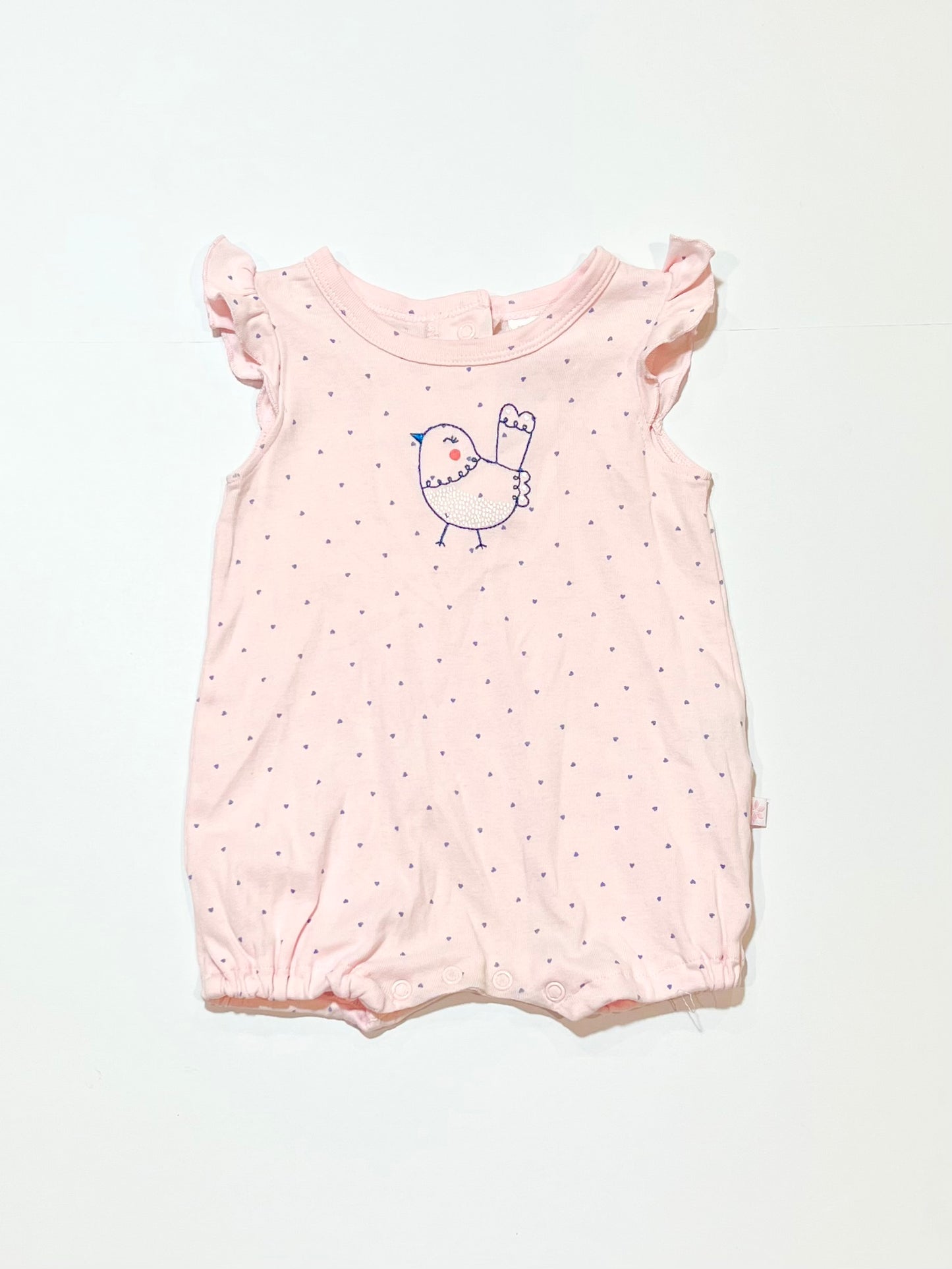 Pink bird romper - Size 00