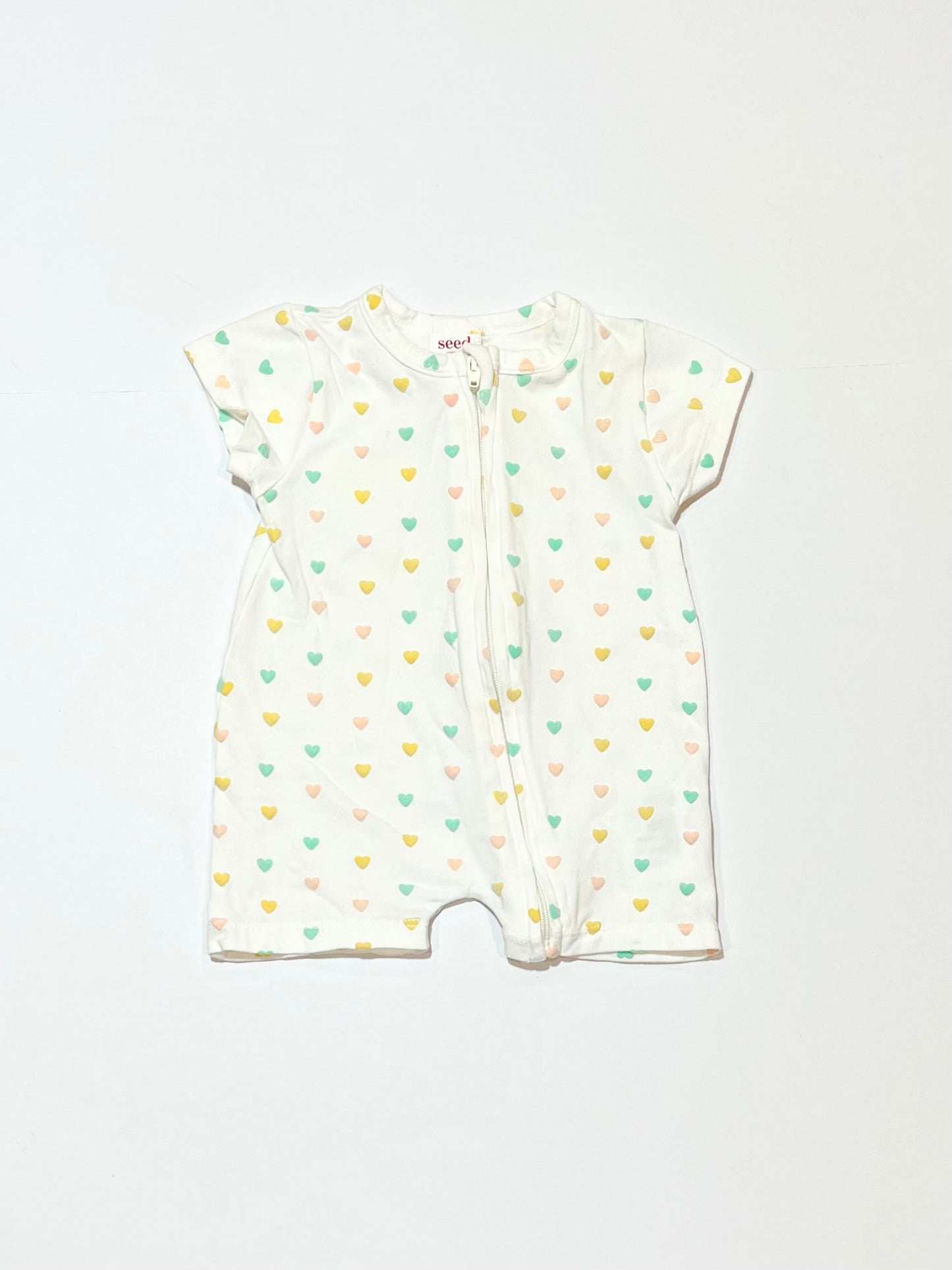 Hearts zip romper - Size 000