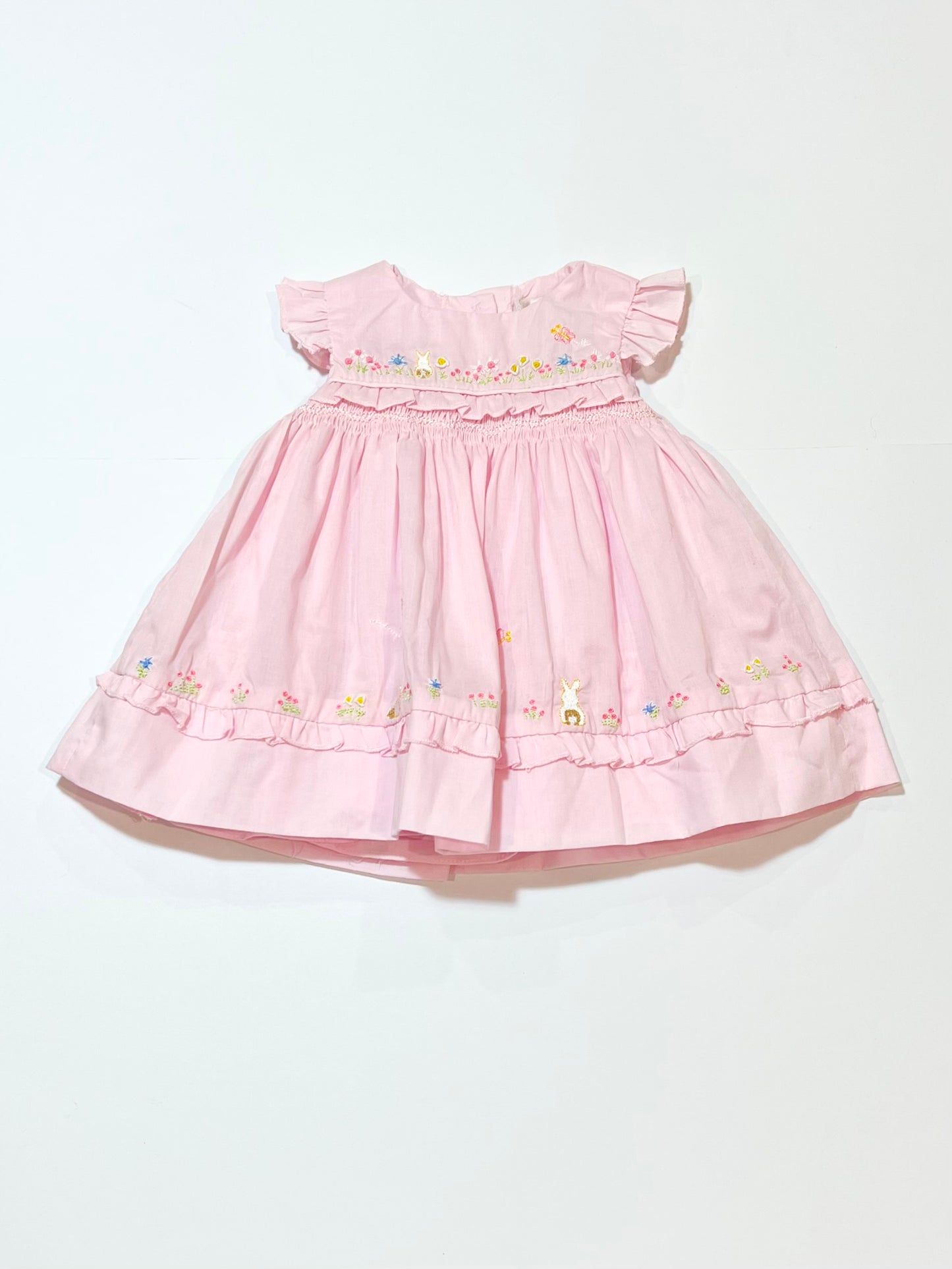 Smocked embroidered dress - Size 00