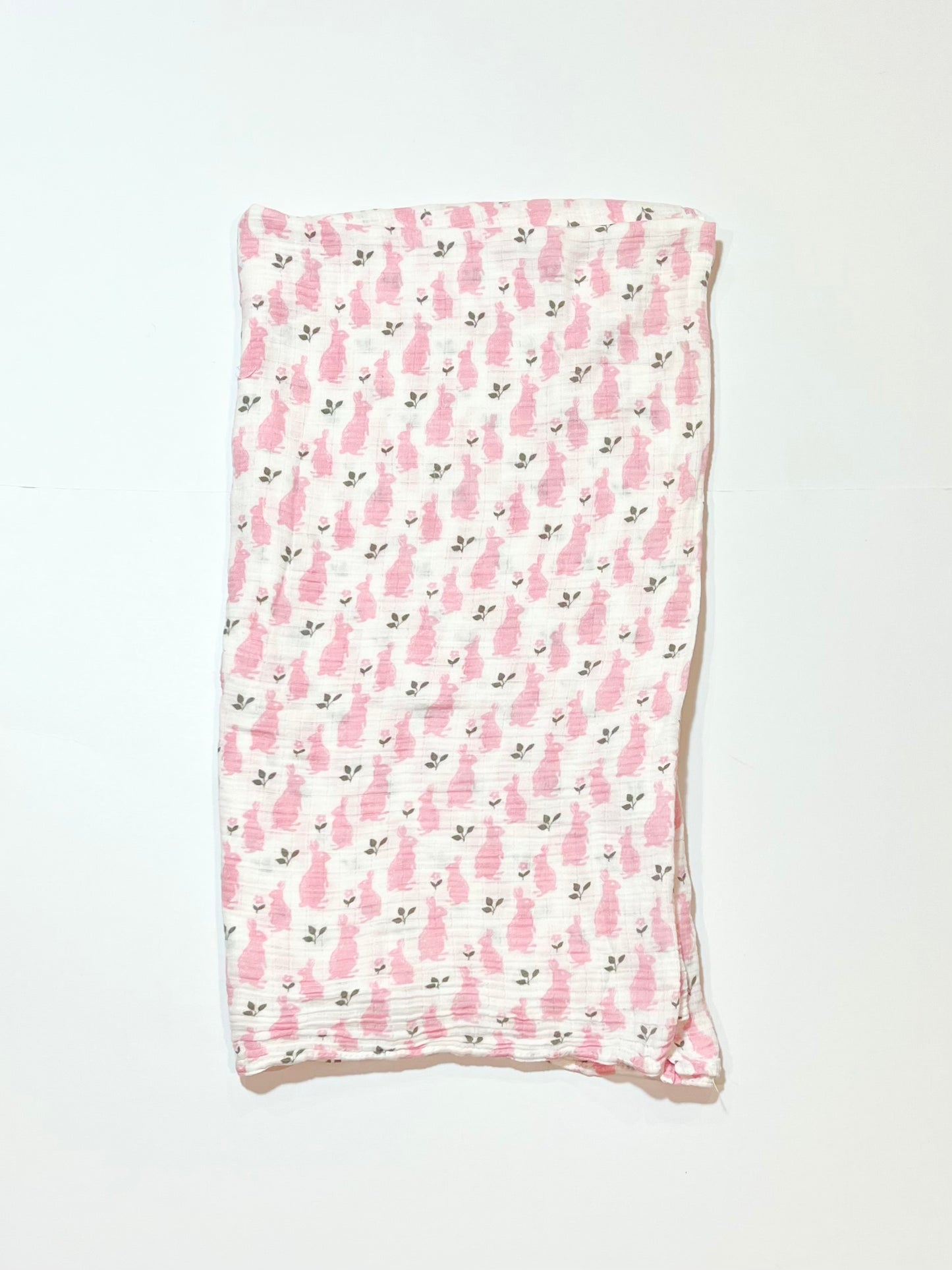 Pink bunnies cotton muslin wrap