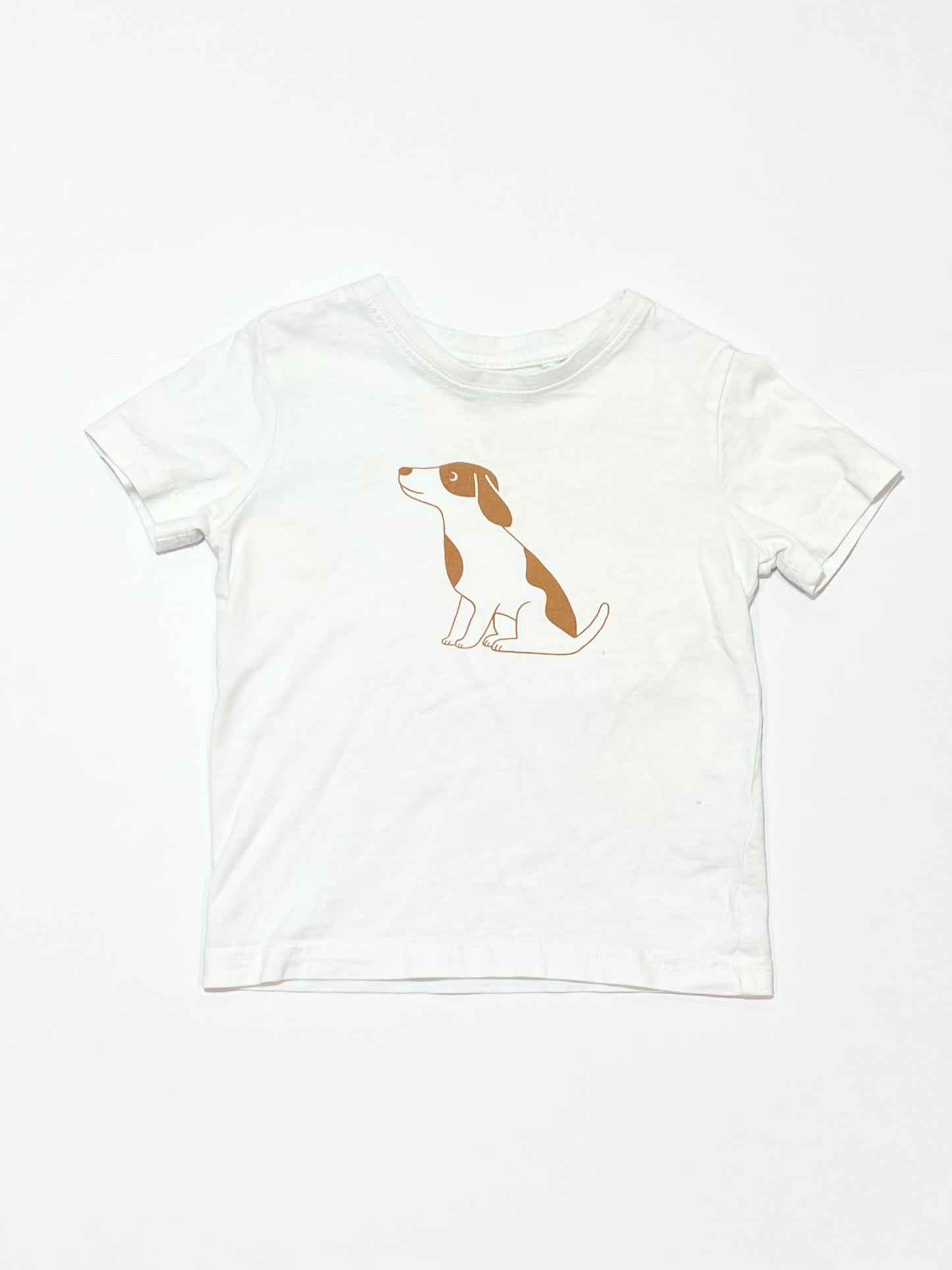 White dog tee - Size 2